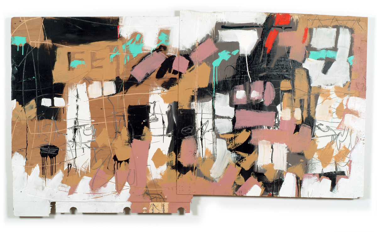 Pink Ballet, 2004. Acrylic and enamel on board, 96"x48". 