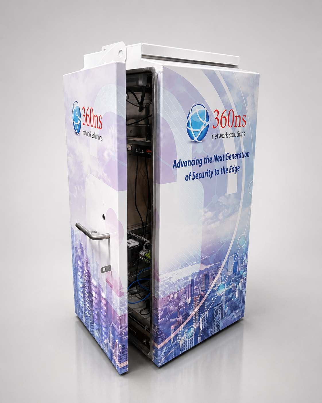 Professionally wrapped city traffic cabinet featuring custom Atlanta graphic design Title: Custom Traffic Cabinet Graphic Design Atlanta