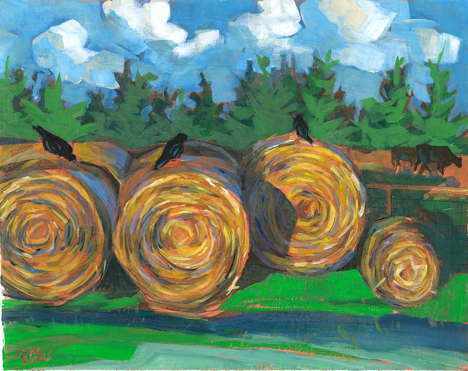 Kim's Corral, 20x16", acrylic on paper