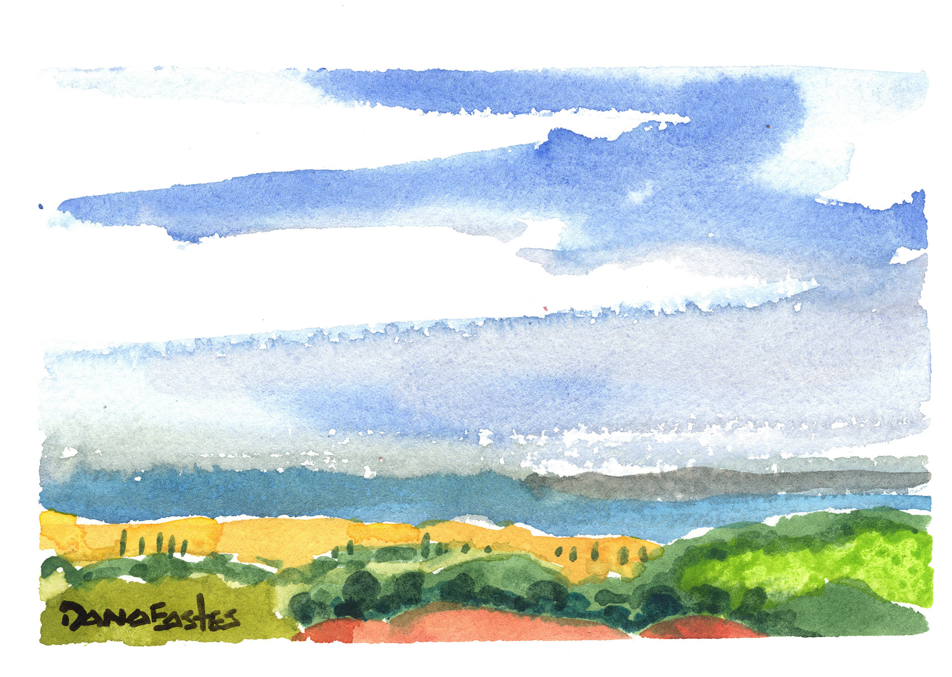 Riley Co. - watercolor 5x7