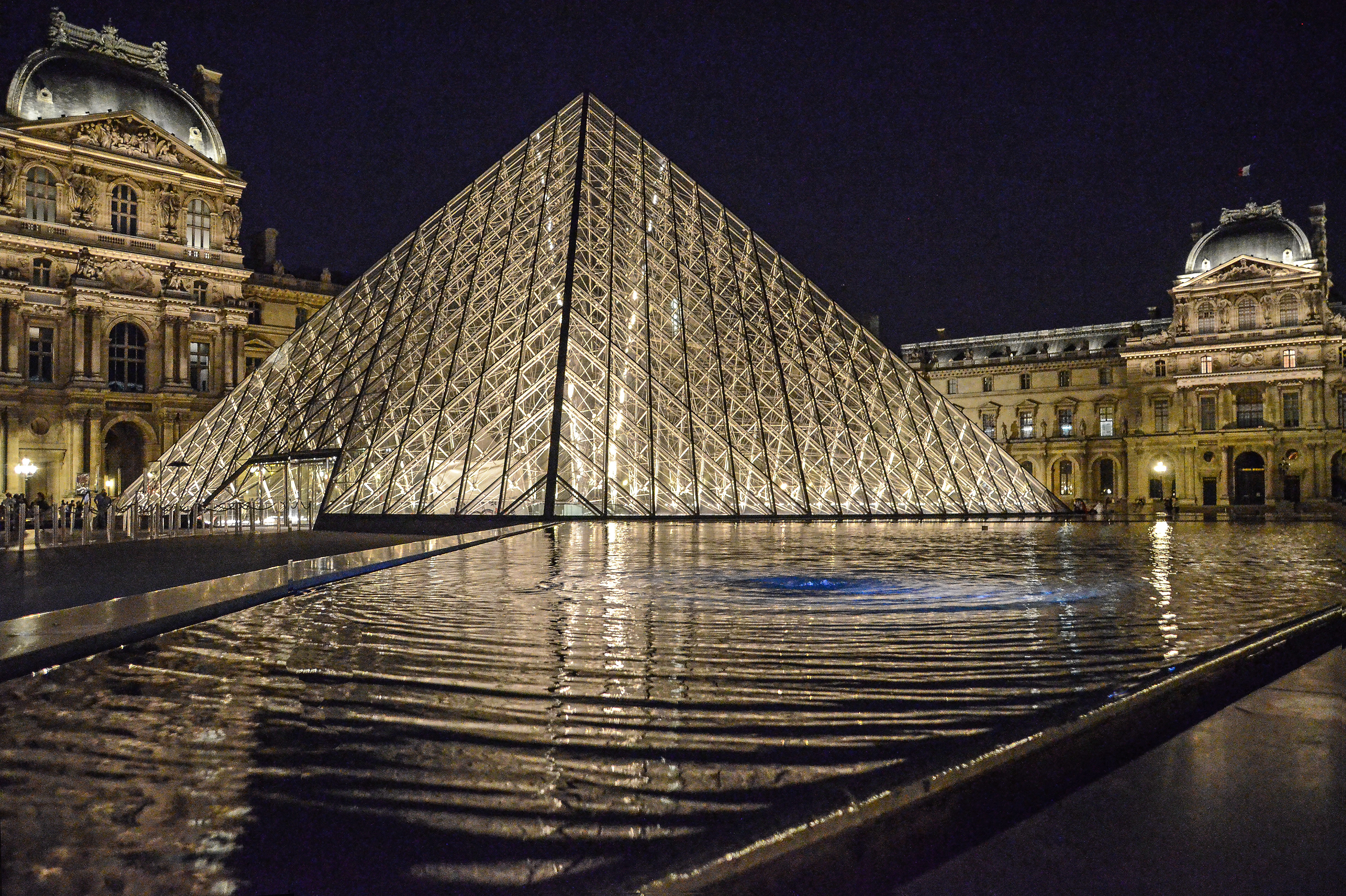 Louvre at night