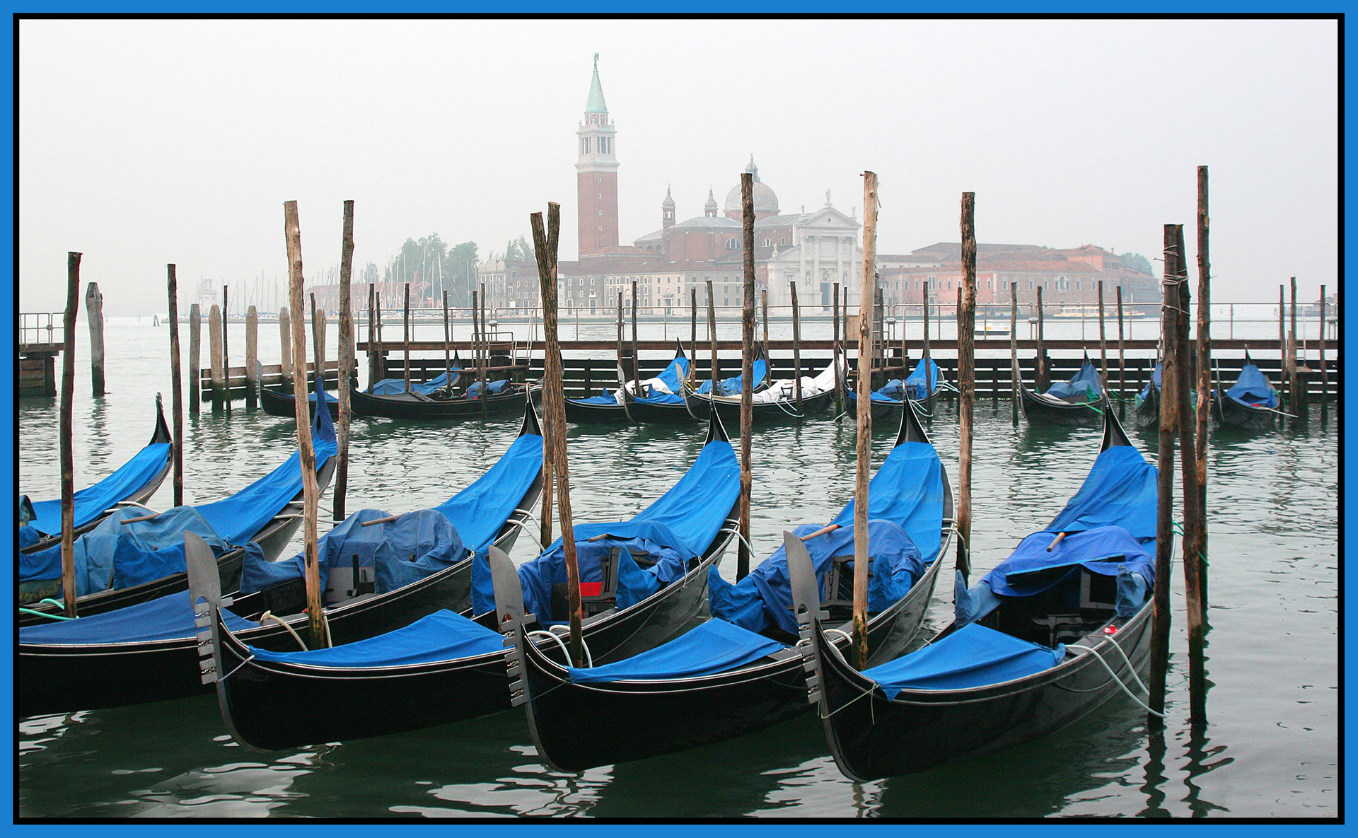 Venice Gondolas Moored