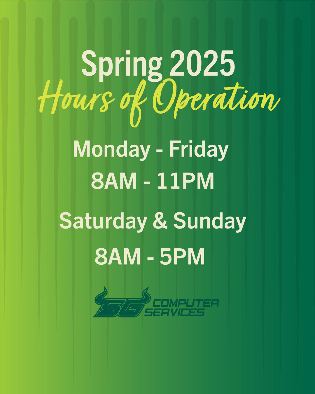 Spring Hours of Operation - Instagram Post