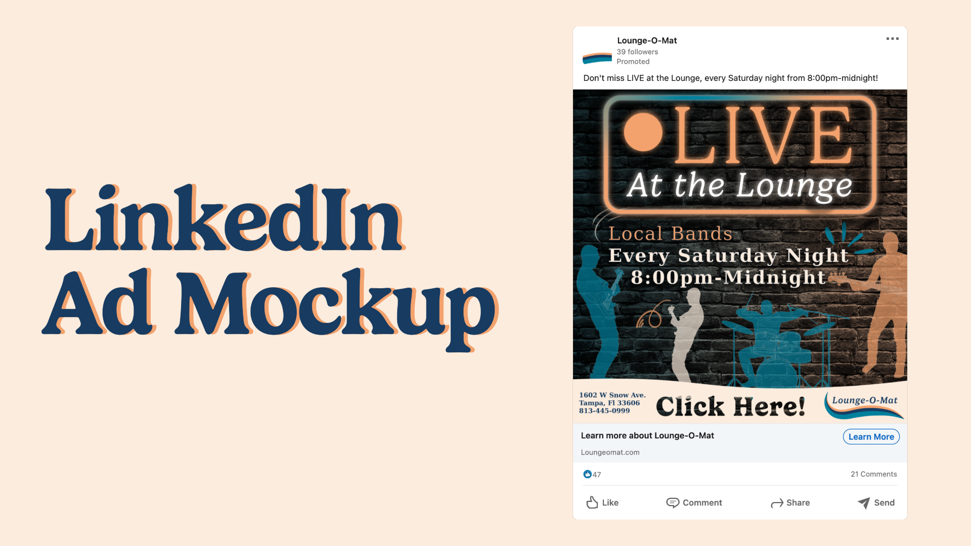 GIF of flashing neon sign to add movement & increase engagement