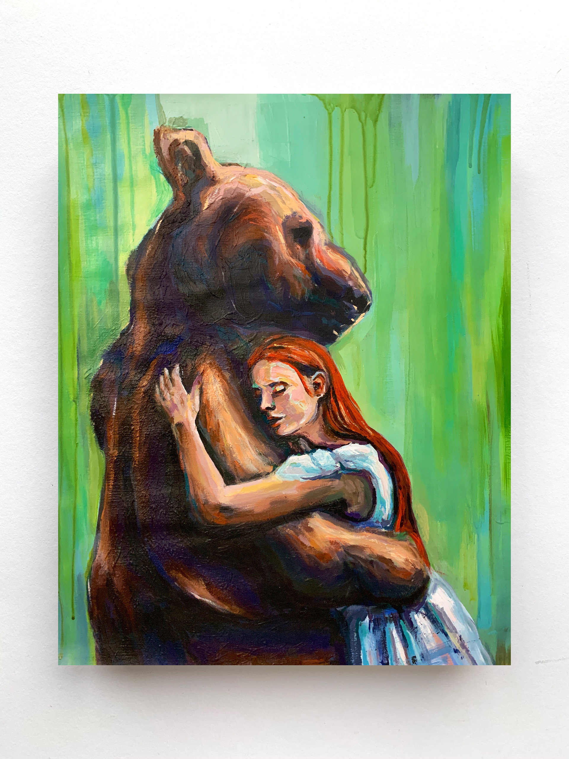 Bear Hug, 50x70cm, acrylic on canvas paper