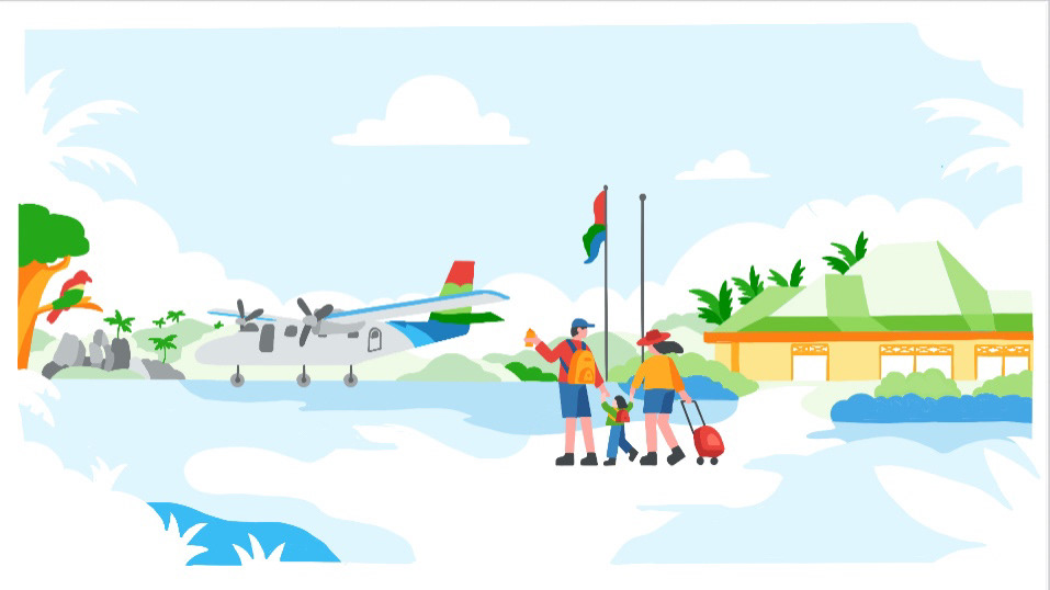Illustration for Airport Postcard