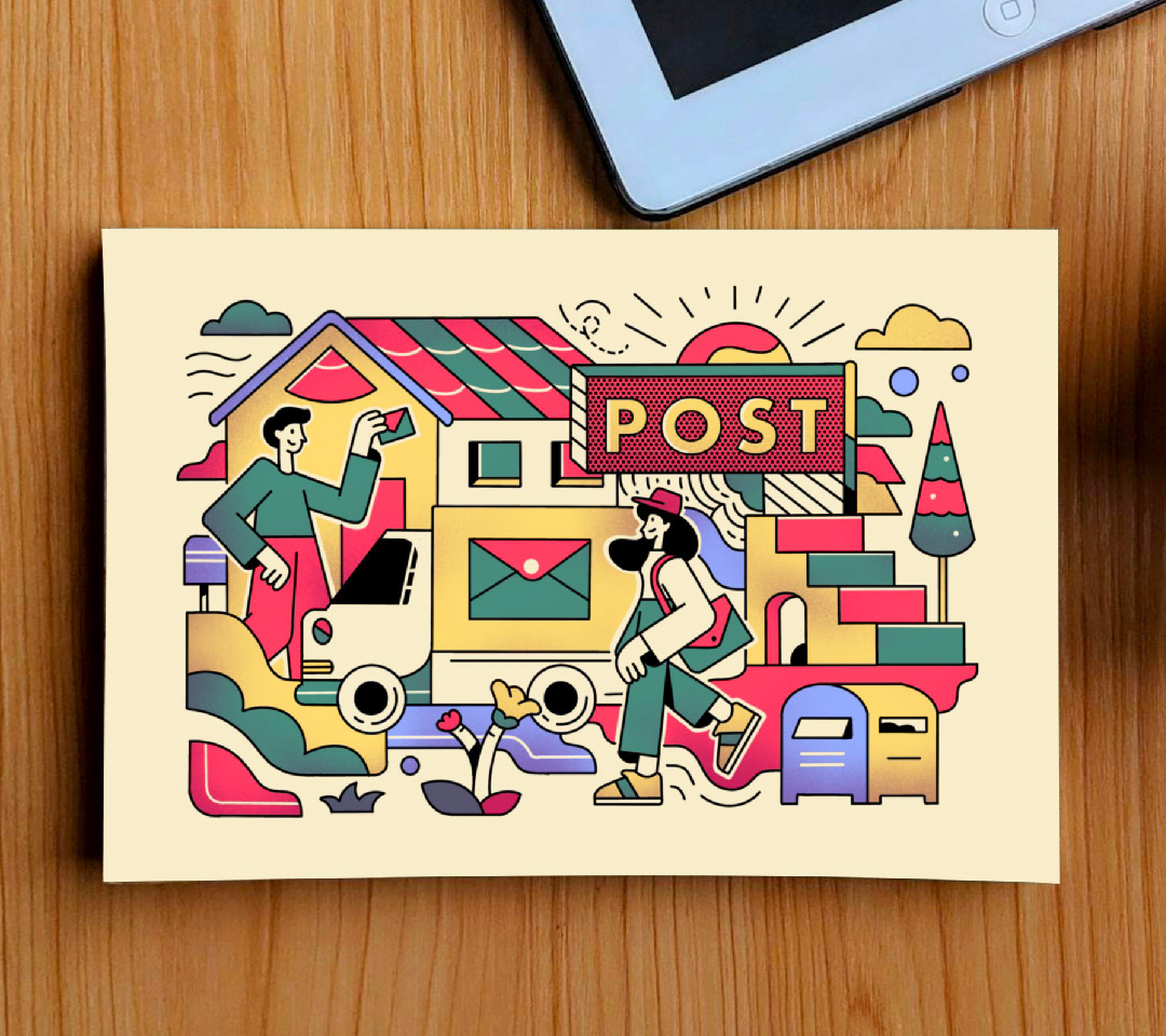Mock up for postcard "post"