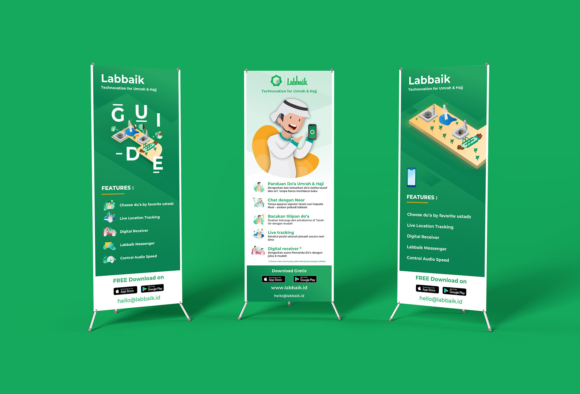 X-banner design for Labbaik