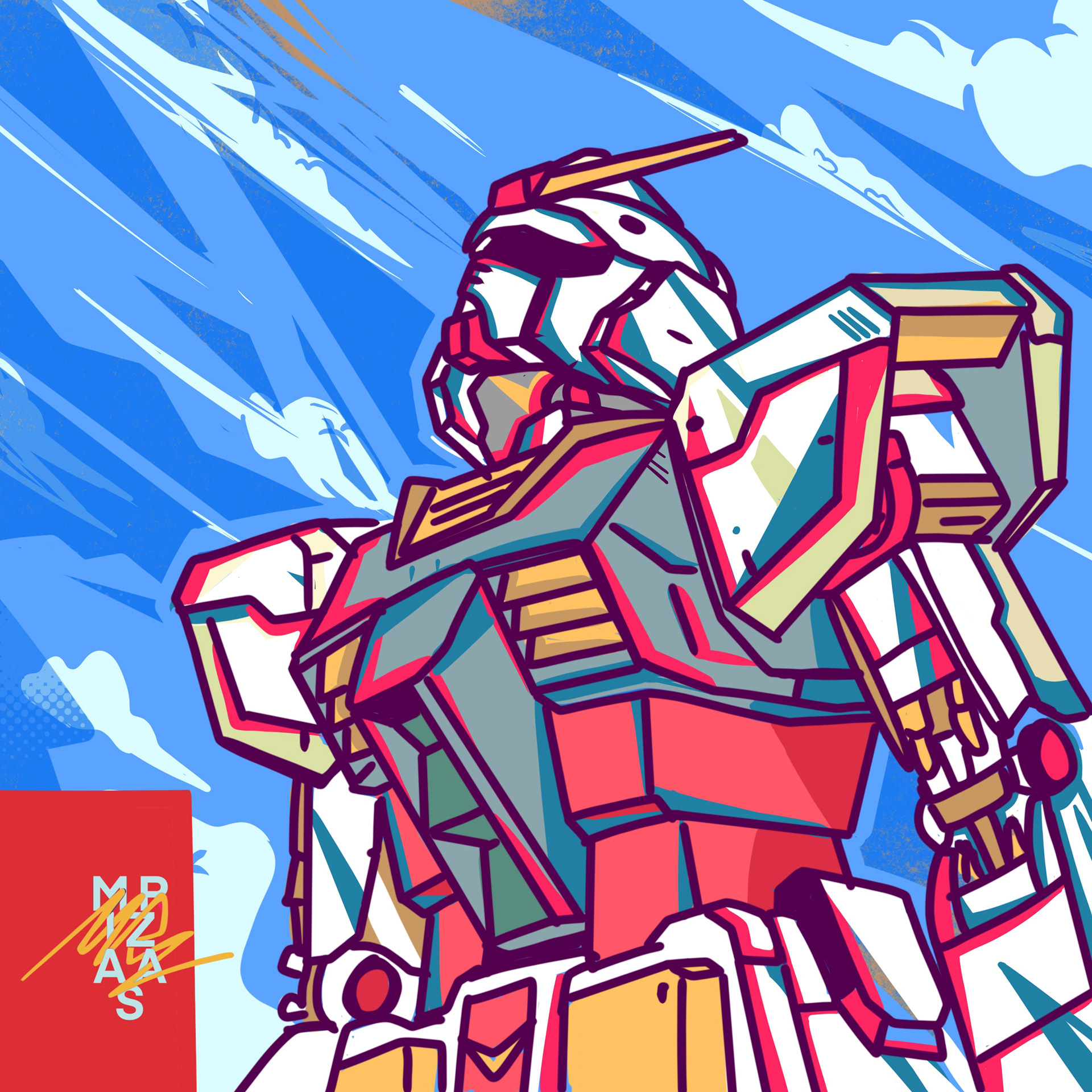 RX 78-2 Gundam in Daylight background