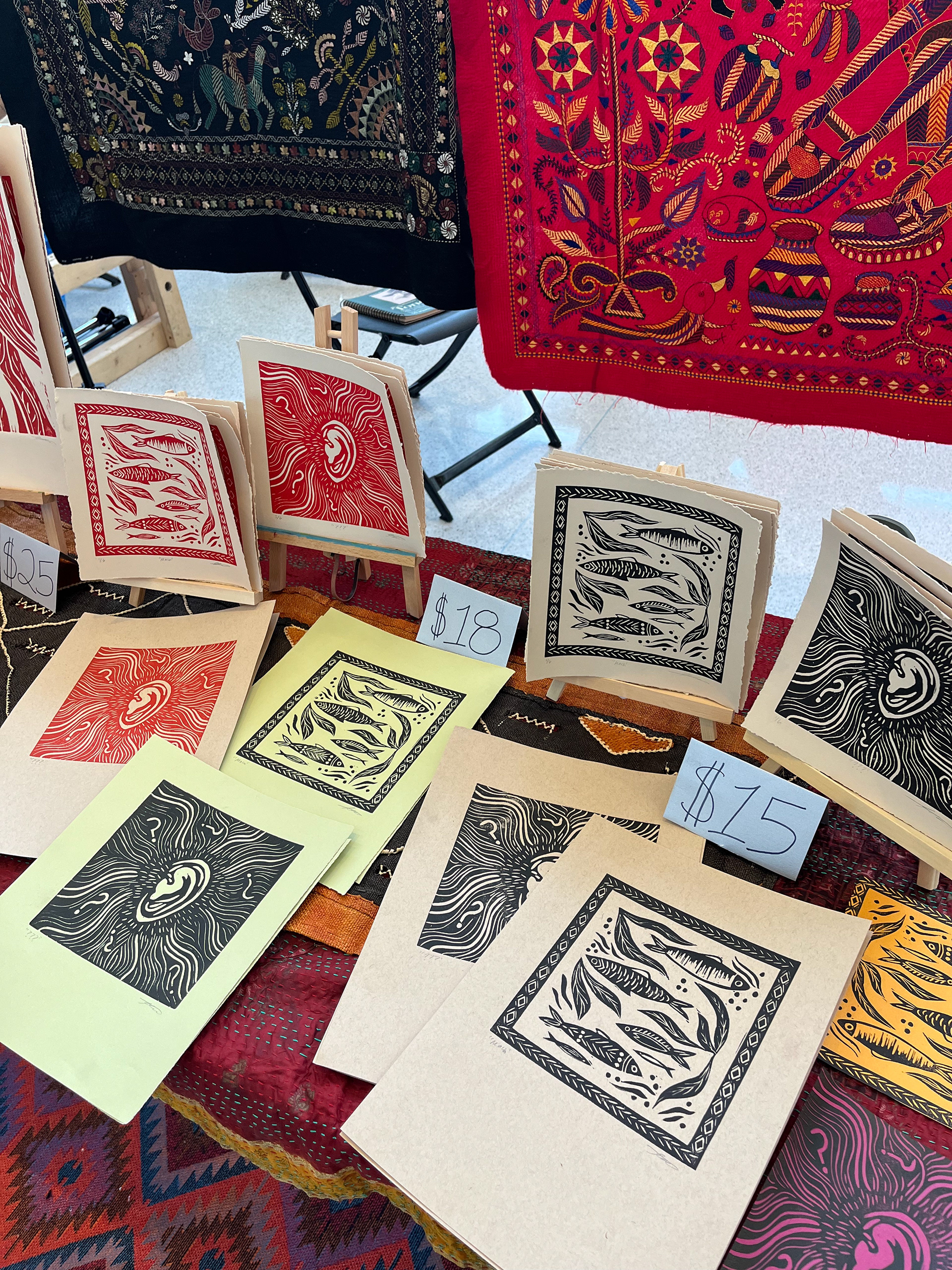 Rashid Prints Vendor Stand at a Flea Market
