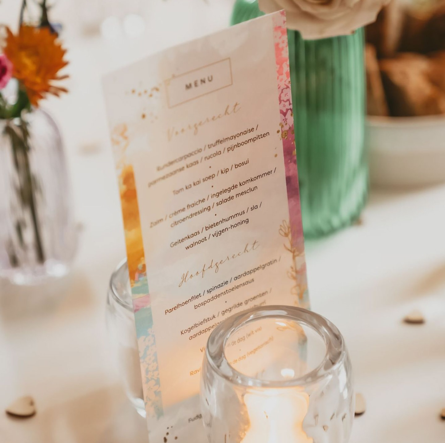 Menukaarten - Fotografie: Simone Plug Fotografie