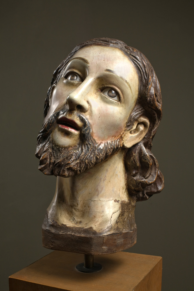 Cabeza de San Juan, talla barroca en madera