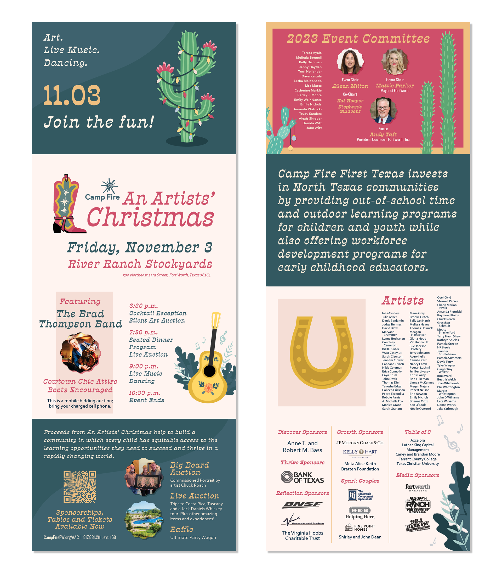 Invitation, folded to 8.5" x 5.5"