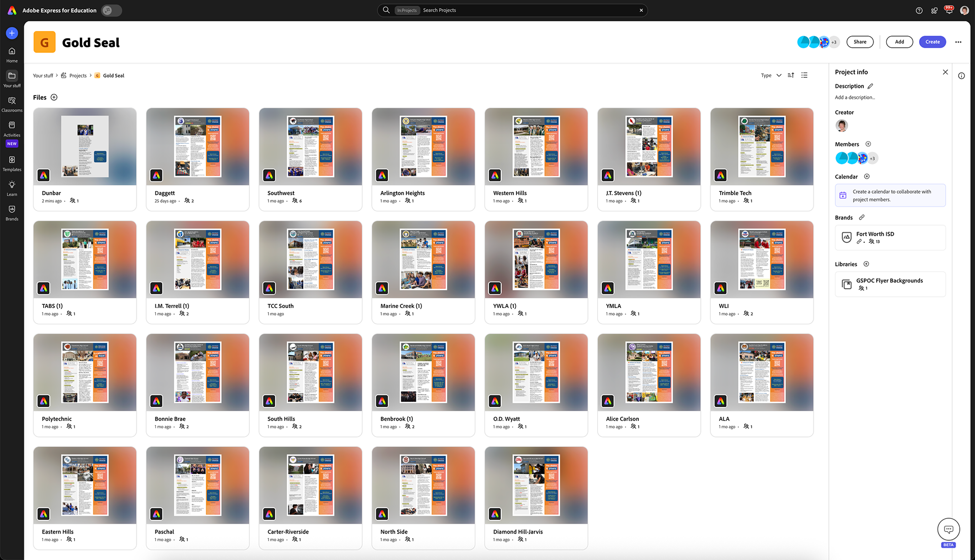 Project of flyers completed by campus staff