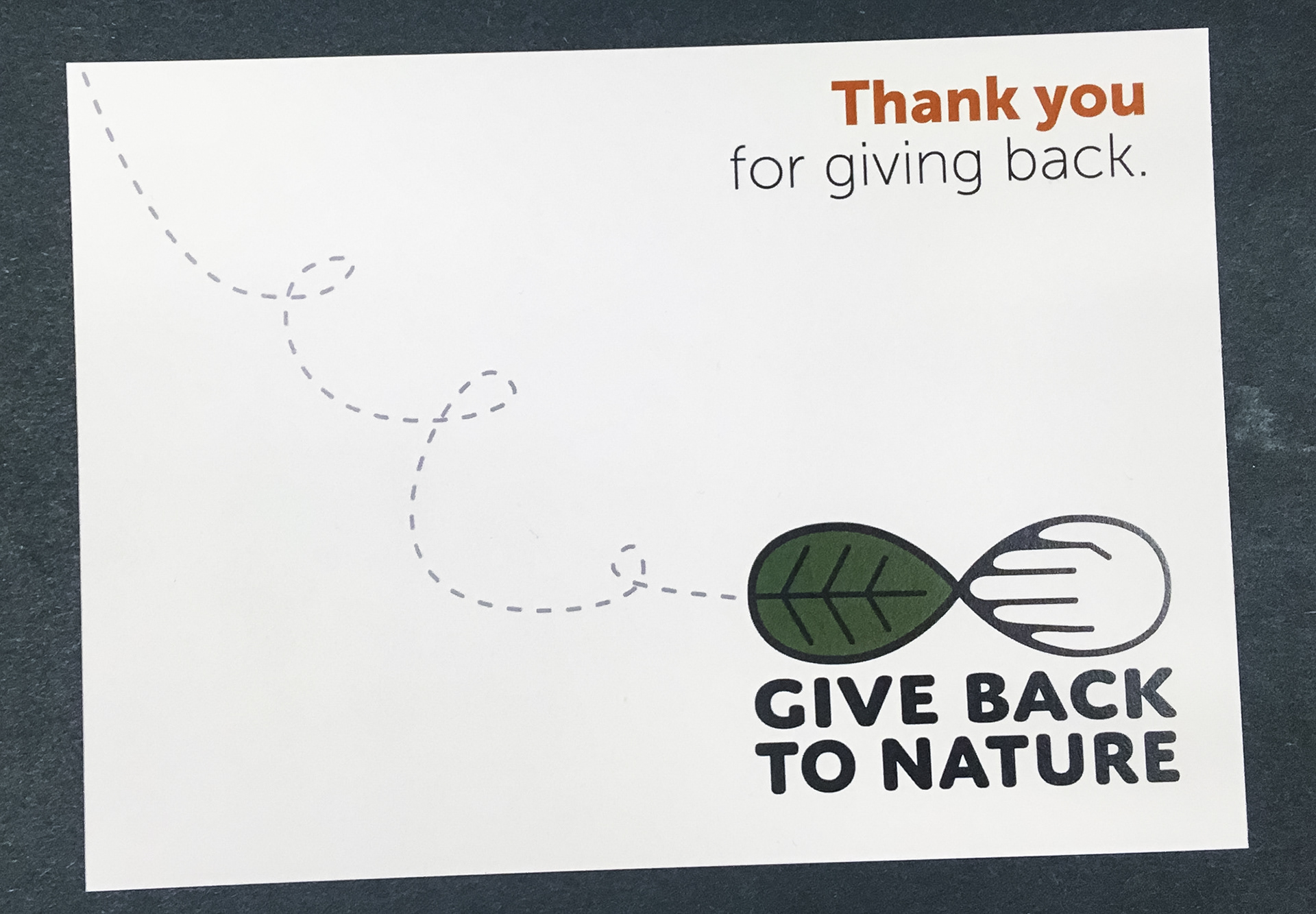 Thank-you postcard handed out to participants