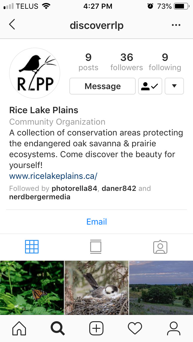 Rice Lake Plains Partnership on Instagram
