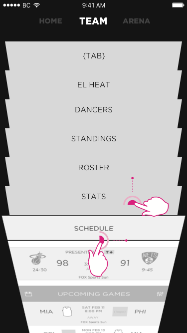 Easily traverse the application without linear navigation getting in the way. All with just your thumb.