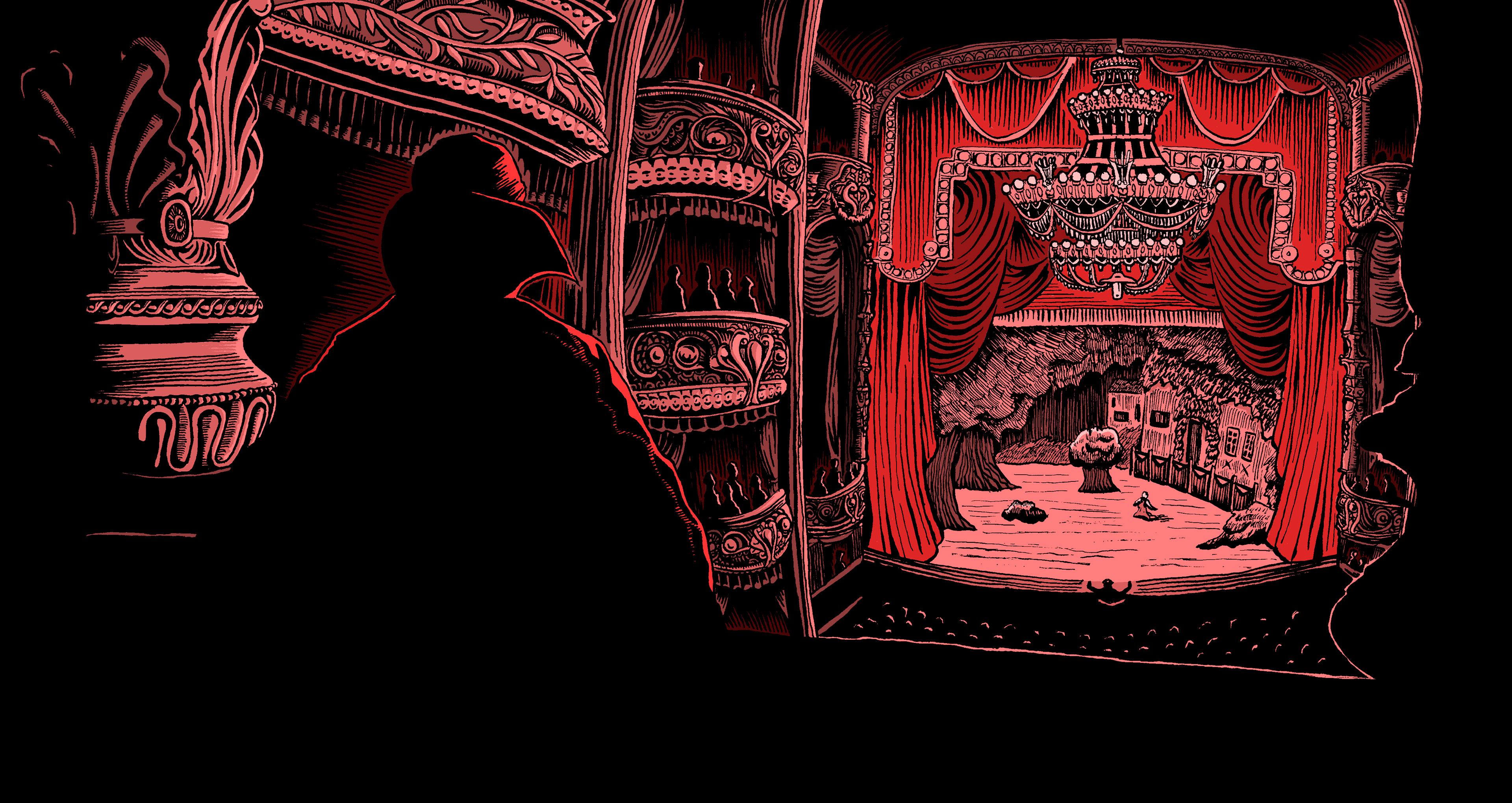 The Phantom of the Opera interior spread (Ink and Digital, 2025)