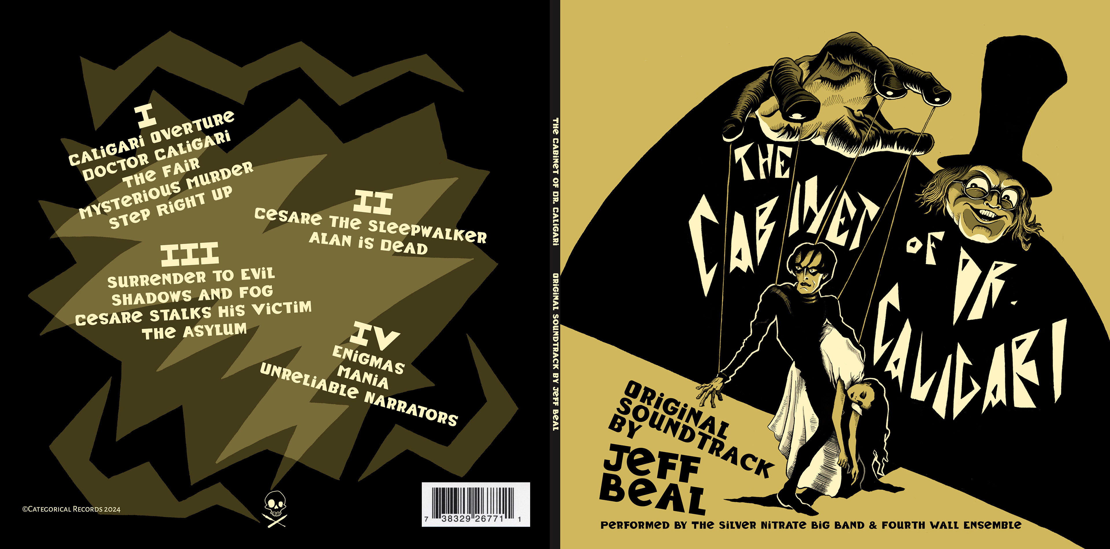 The Cabinet of Dr. Caligari vinyl soundtrack packaging (Digital, 2025)