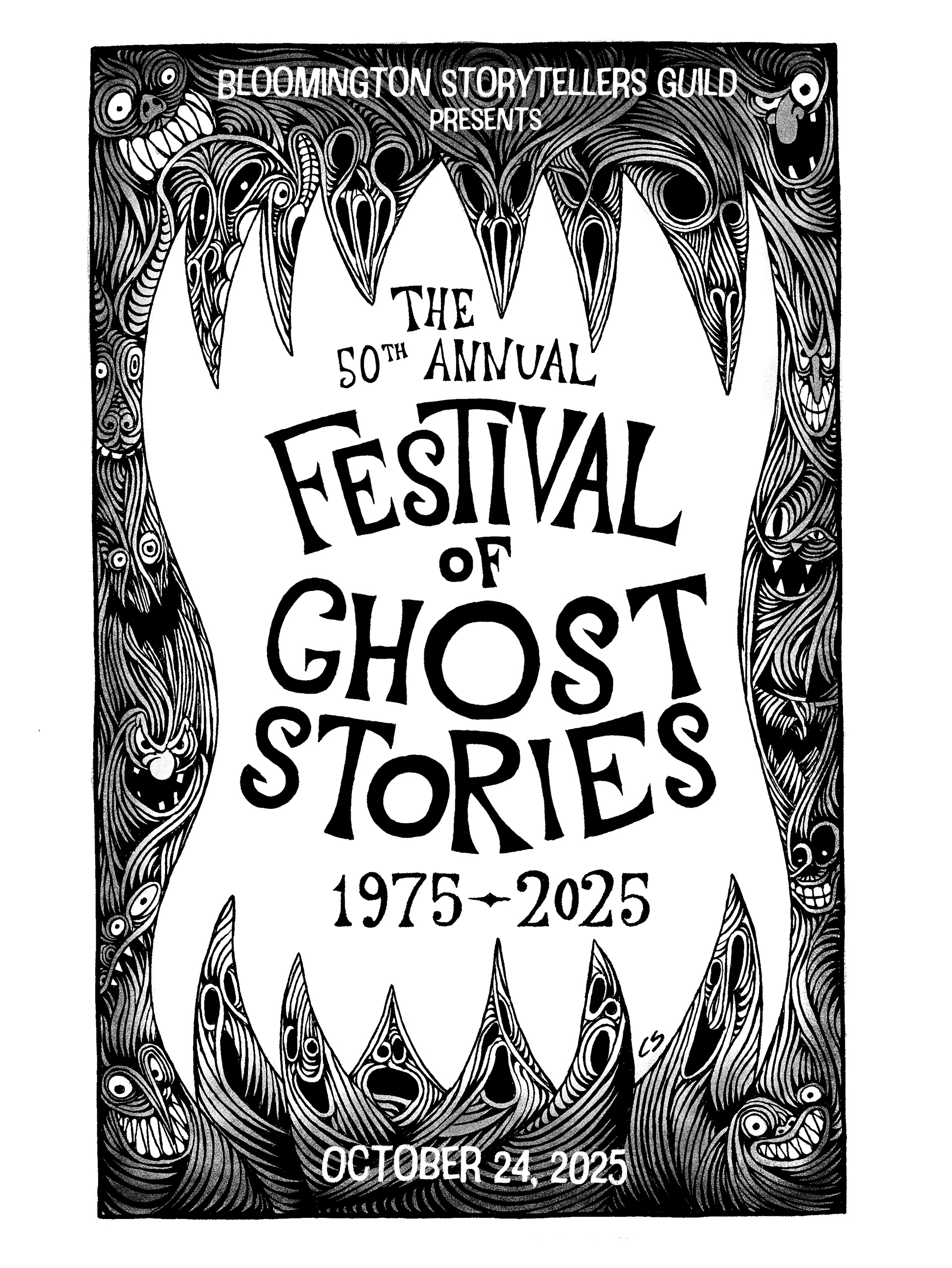 Festival of Ghost Stories Poster/Zine Cover (Ink and Digital, 2024)