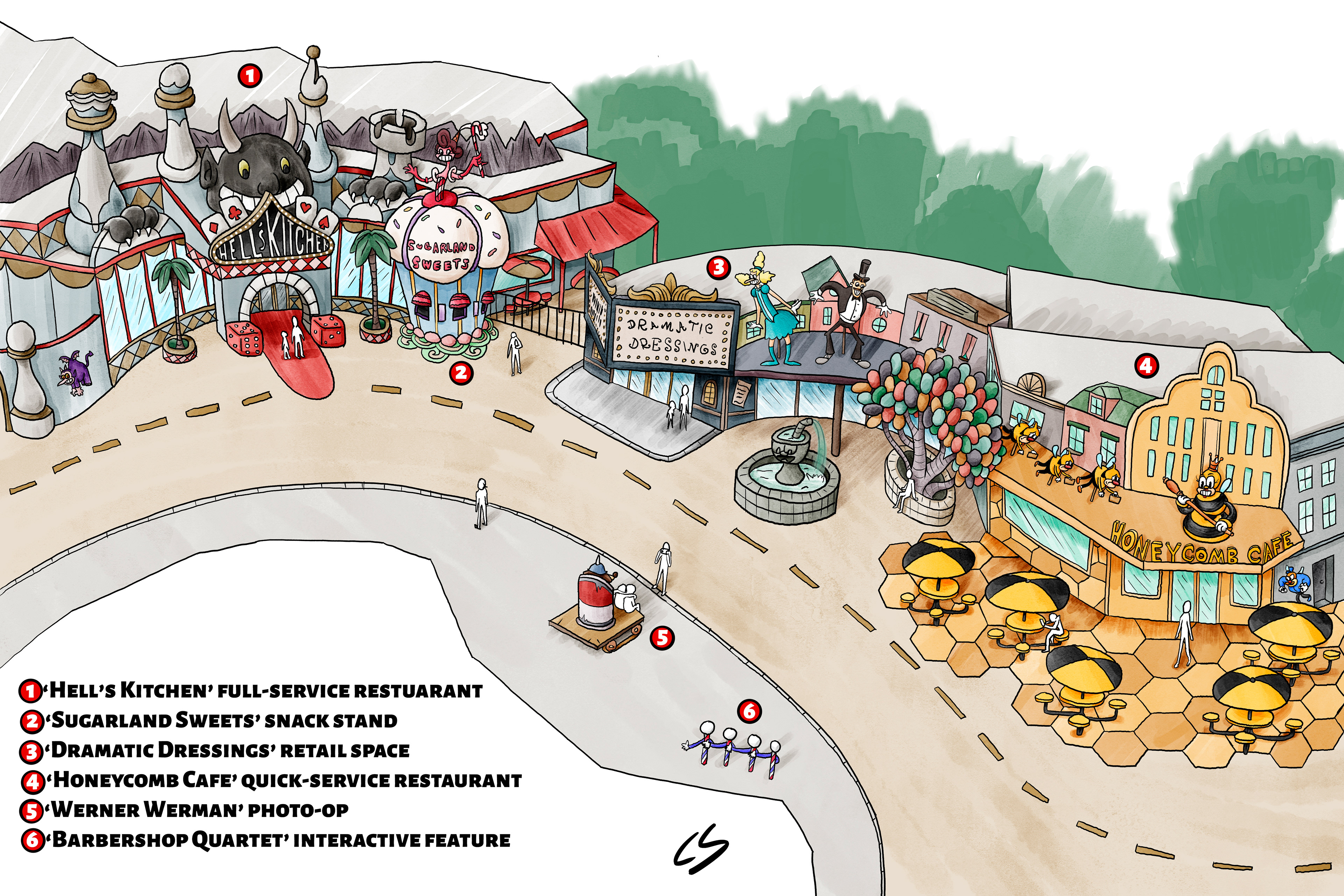 Cuphead - Inkwell Isle Main Street (Photoshop, 2024)