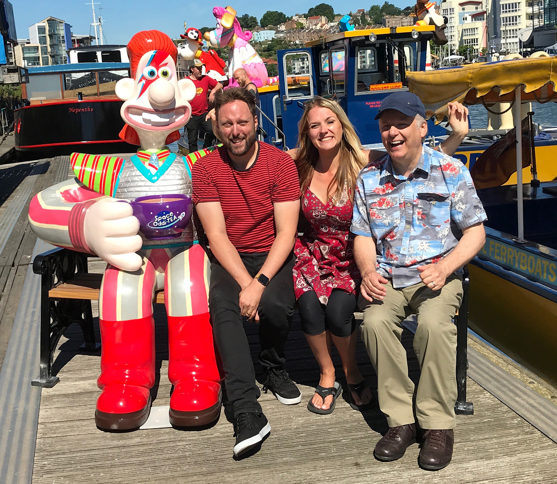 David & Tori with Nick Park (Creator of Wallace and Gromit)