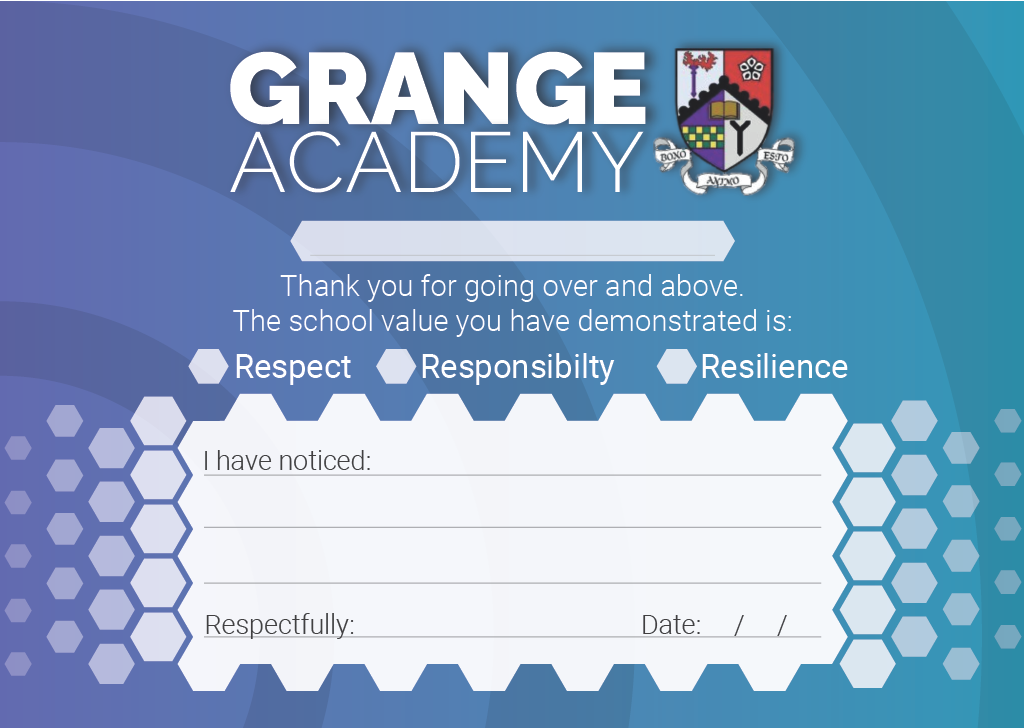 'Praise Postacrds' I was asked to design which are now supplied to all staff to distribute to pupils.