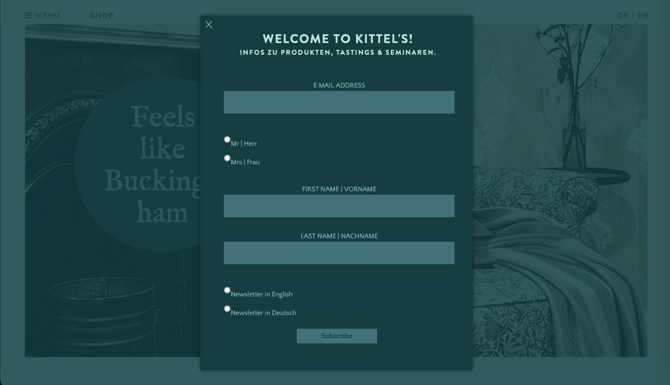 Webdesign Kittels - Fine British Goods in Hamburg von Claudia Siegert