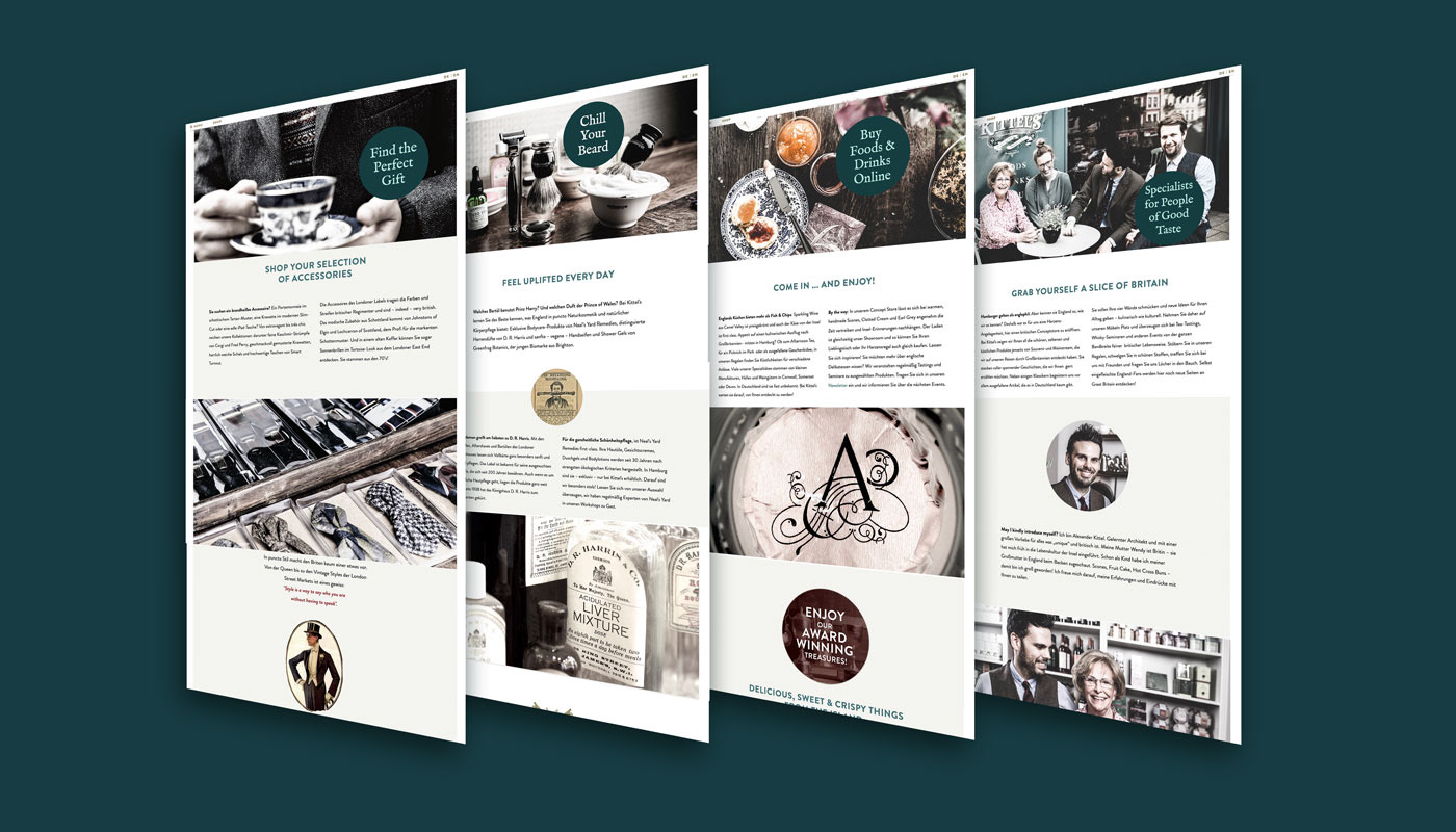 Webdesign Kittels - Fine British Goods in Hamburg von Claudia Siegert