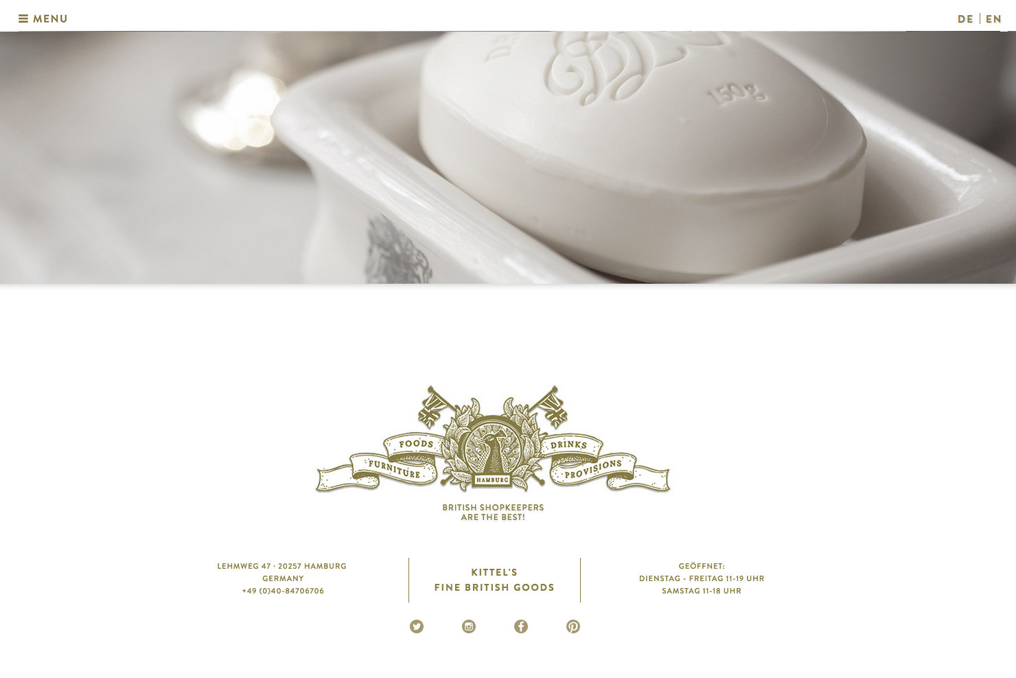 Webdesign Kittels - Fine British Goods in Hamburg von Claudia Siegert