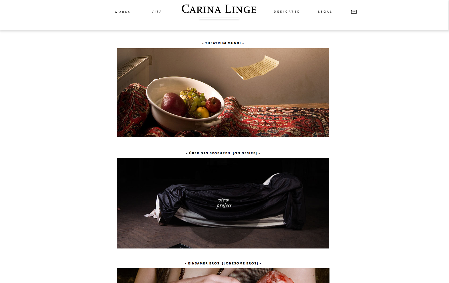 Webdesign für die Fotografin Carina Linge von Claudia Siegert