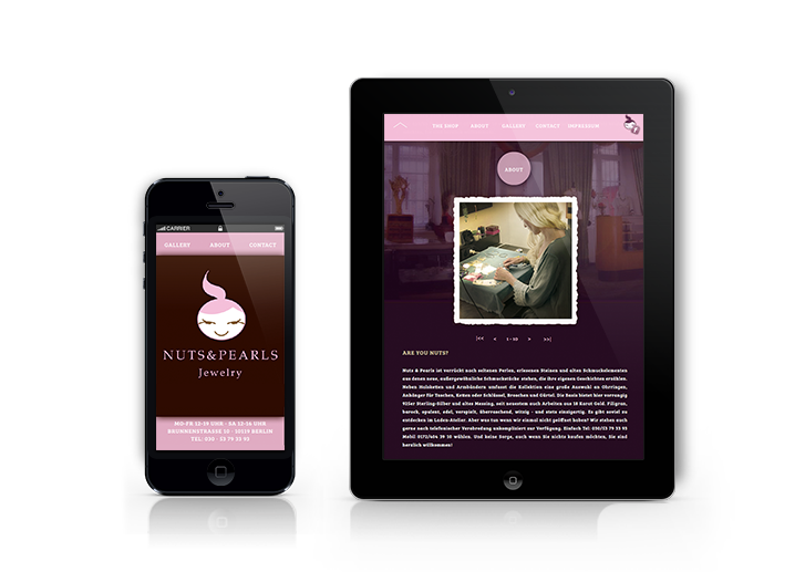 Webdesign für Nuts & Pearls von Claudia Siegert