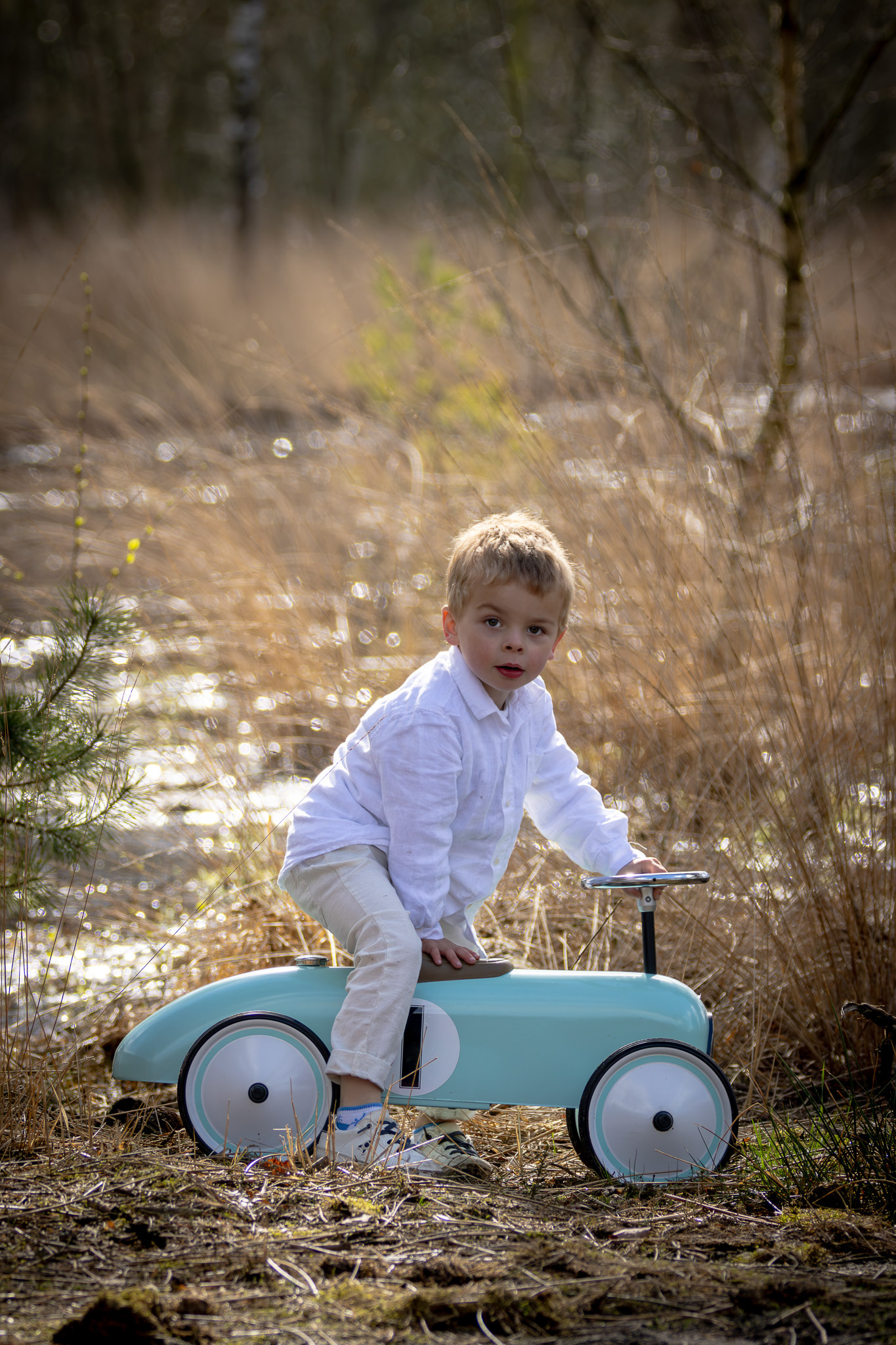 Familiefotoshoot in de natuur – Shana en Odin in Stappersven, Kalmthout