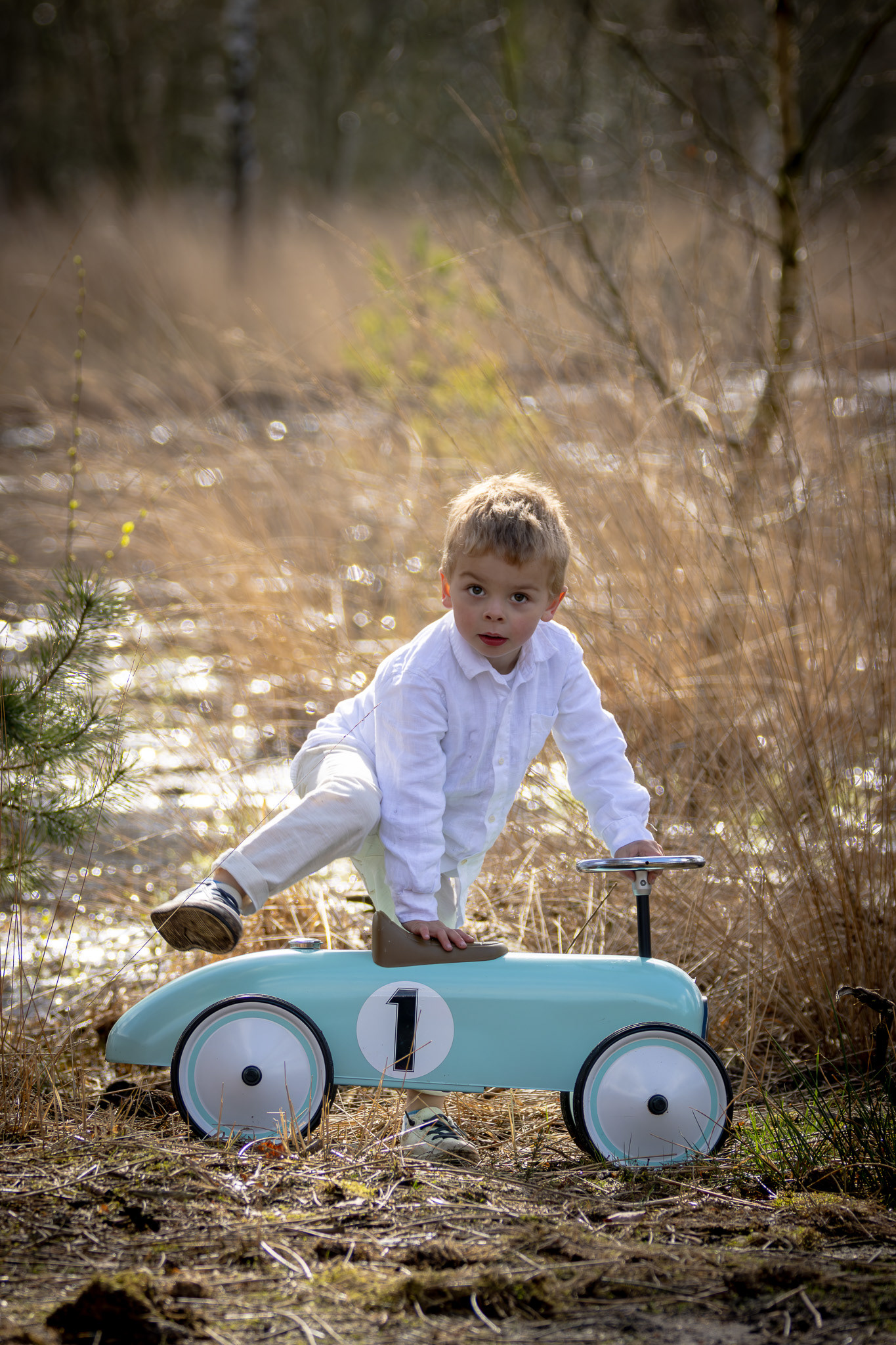 Familiefotoshoot in de natuur – Shana en Odin in Stappersven, Kalmthout