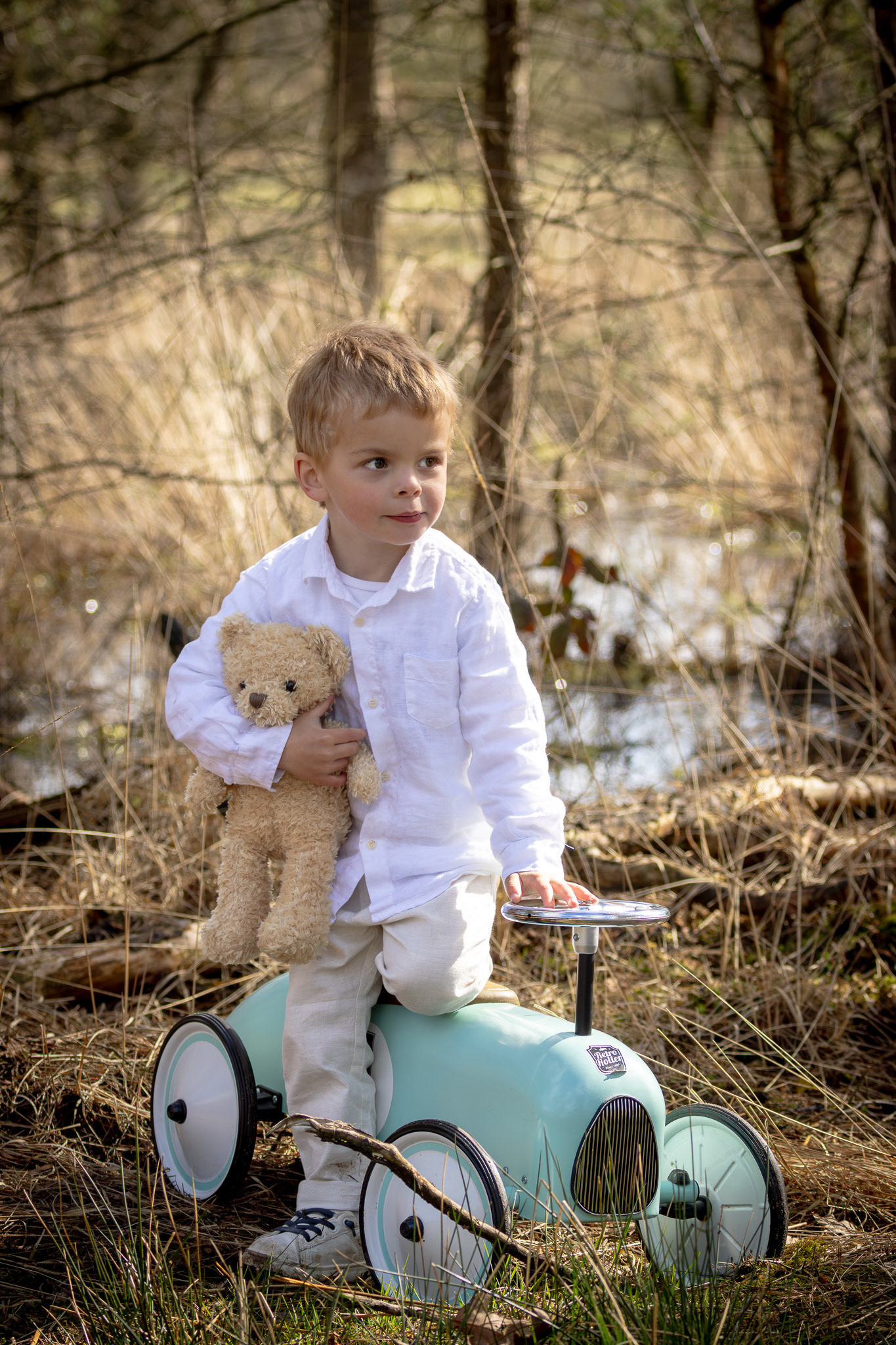 Familiefotoshoot in de natuur – Shana en Odin in Stappersven, Kalmthout