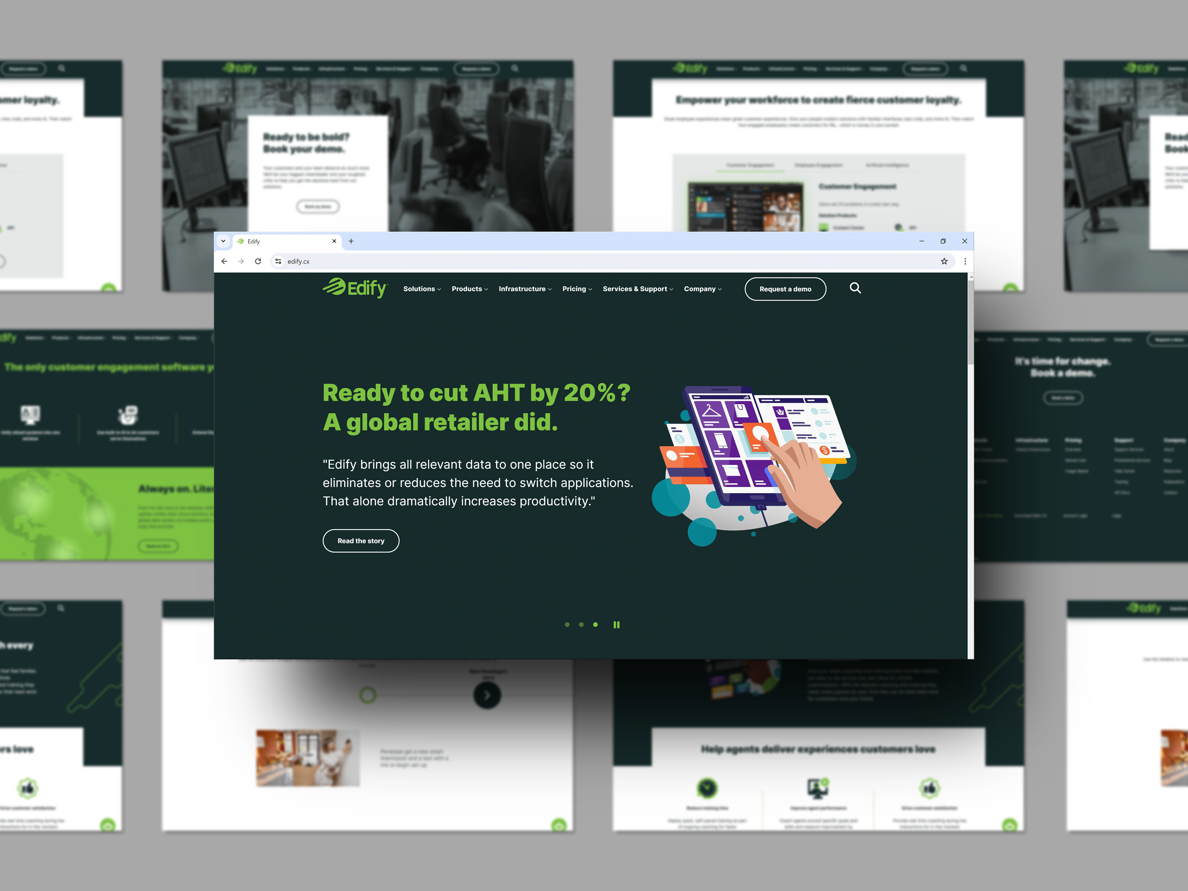 Custom illustrations to highlight Edify's top features