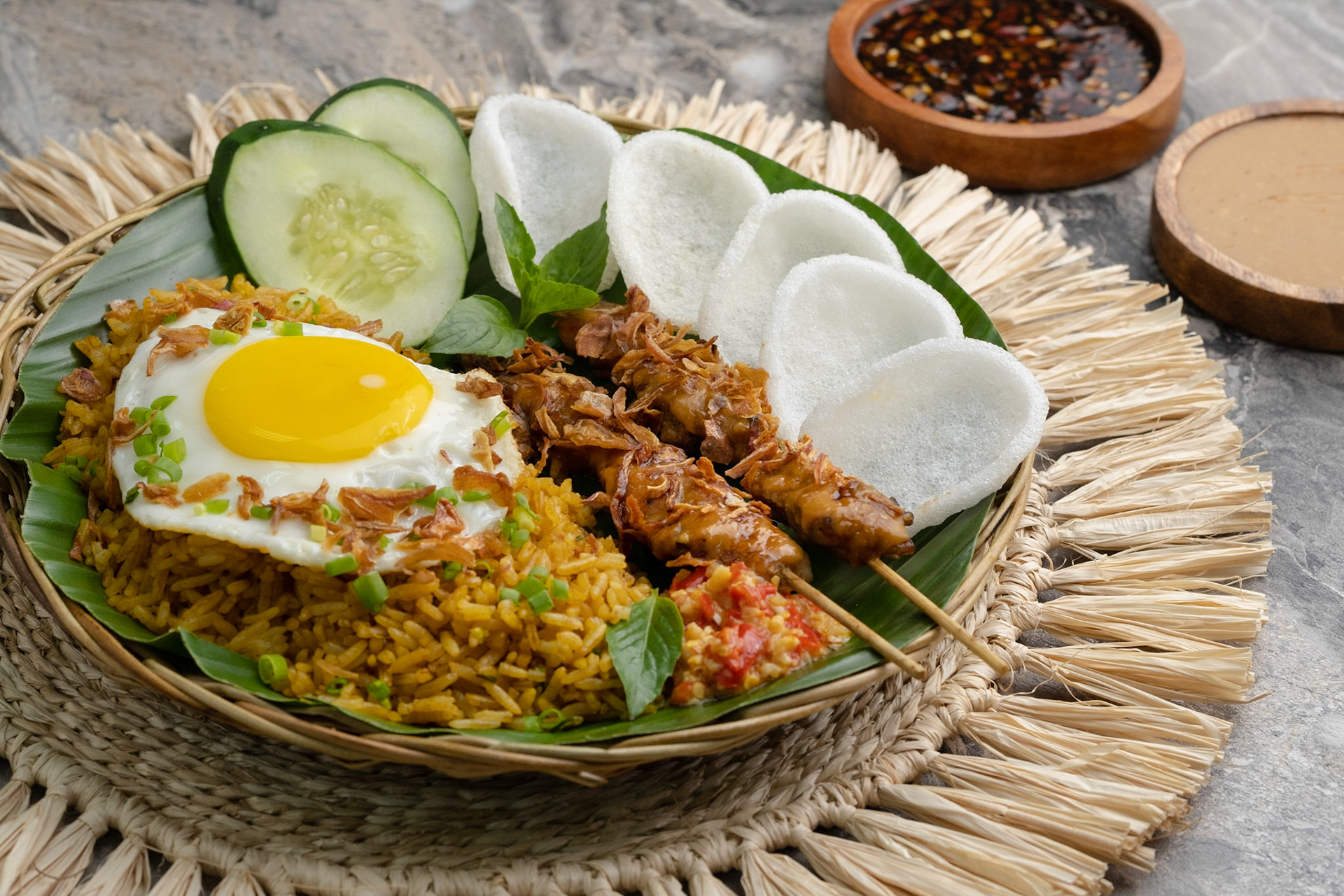 Sate Ayam with Nasi Goreng