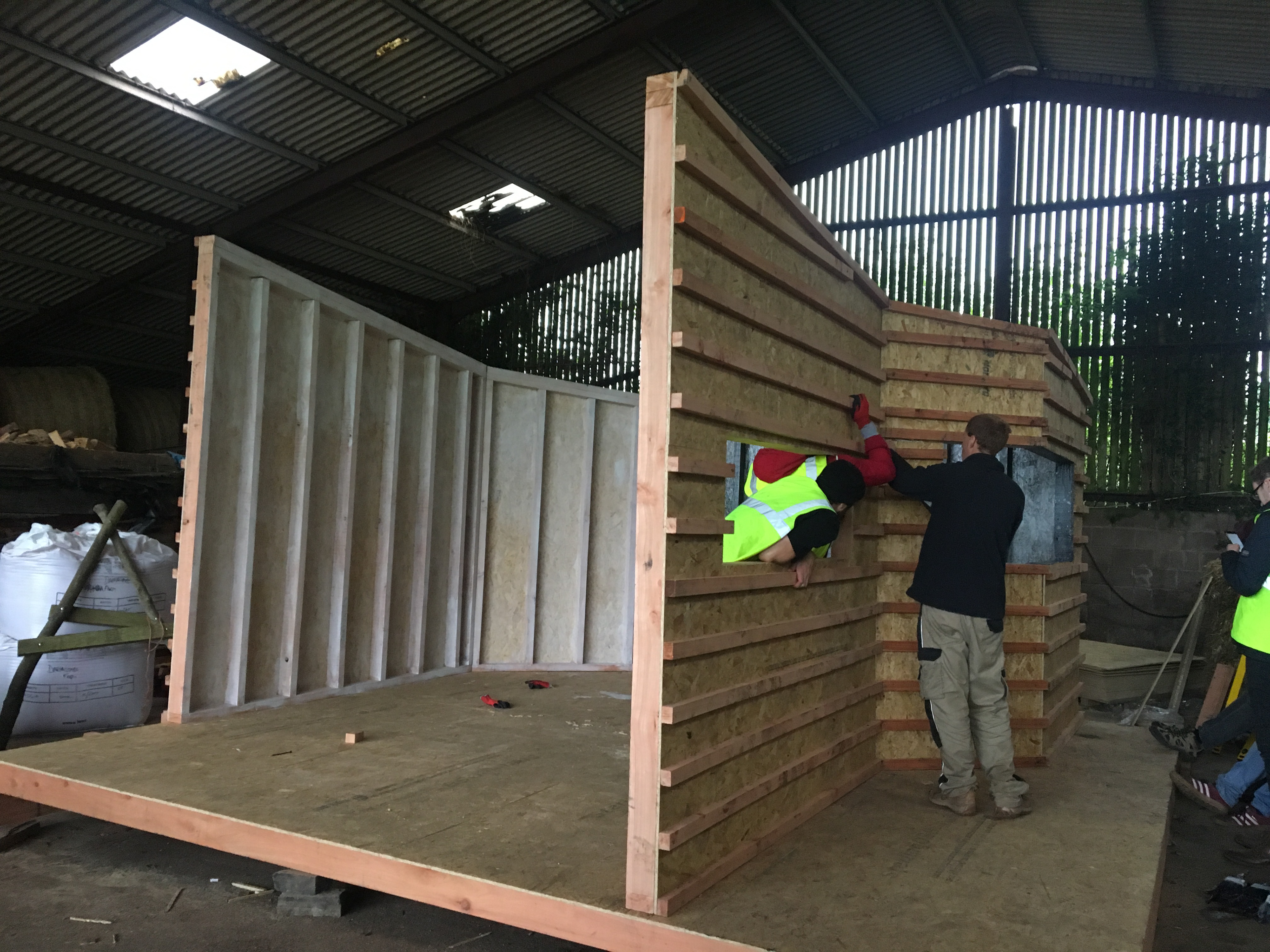 Attaching the batons to the walls