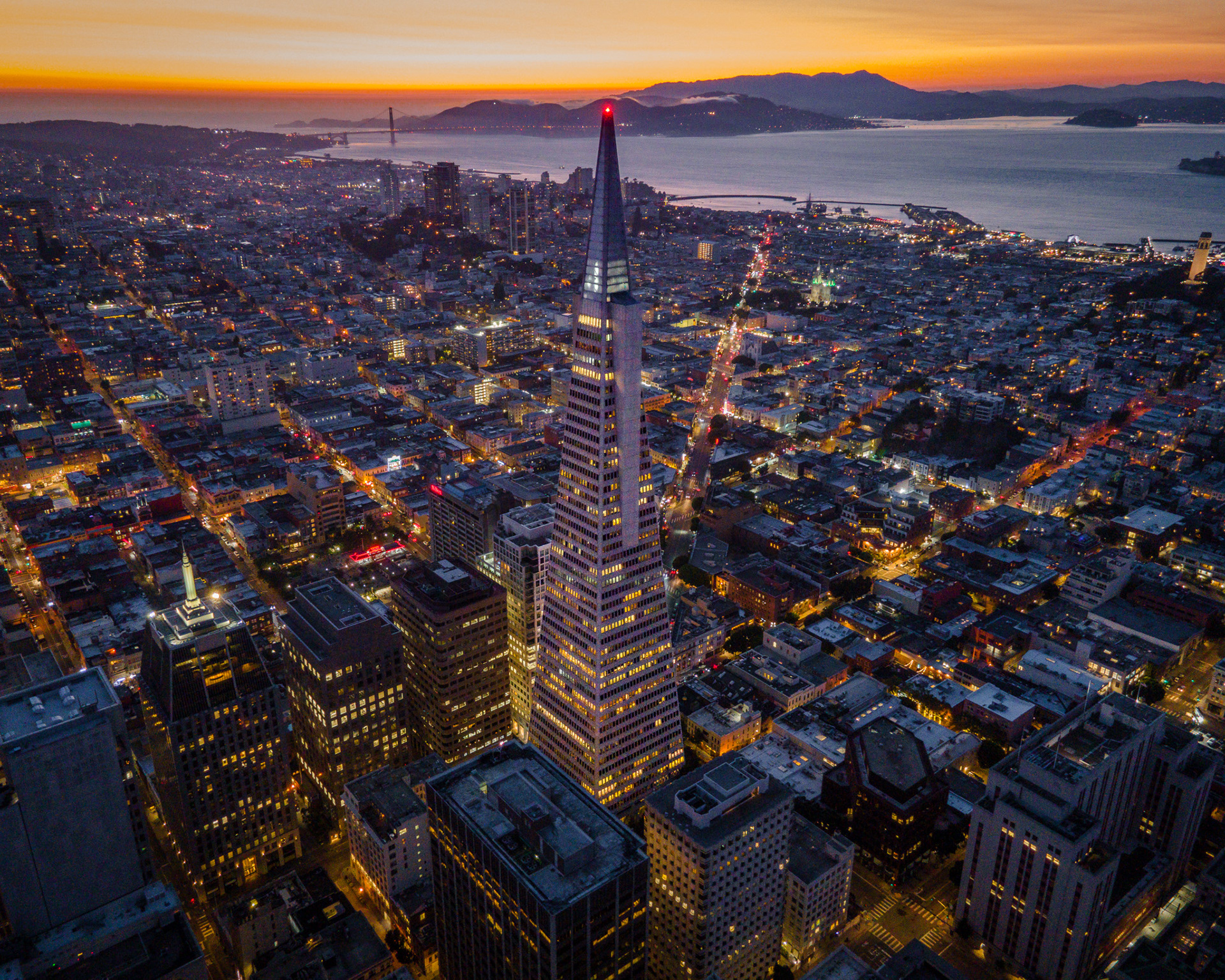 San Francisco after sunset, USA