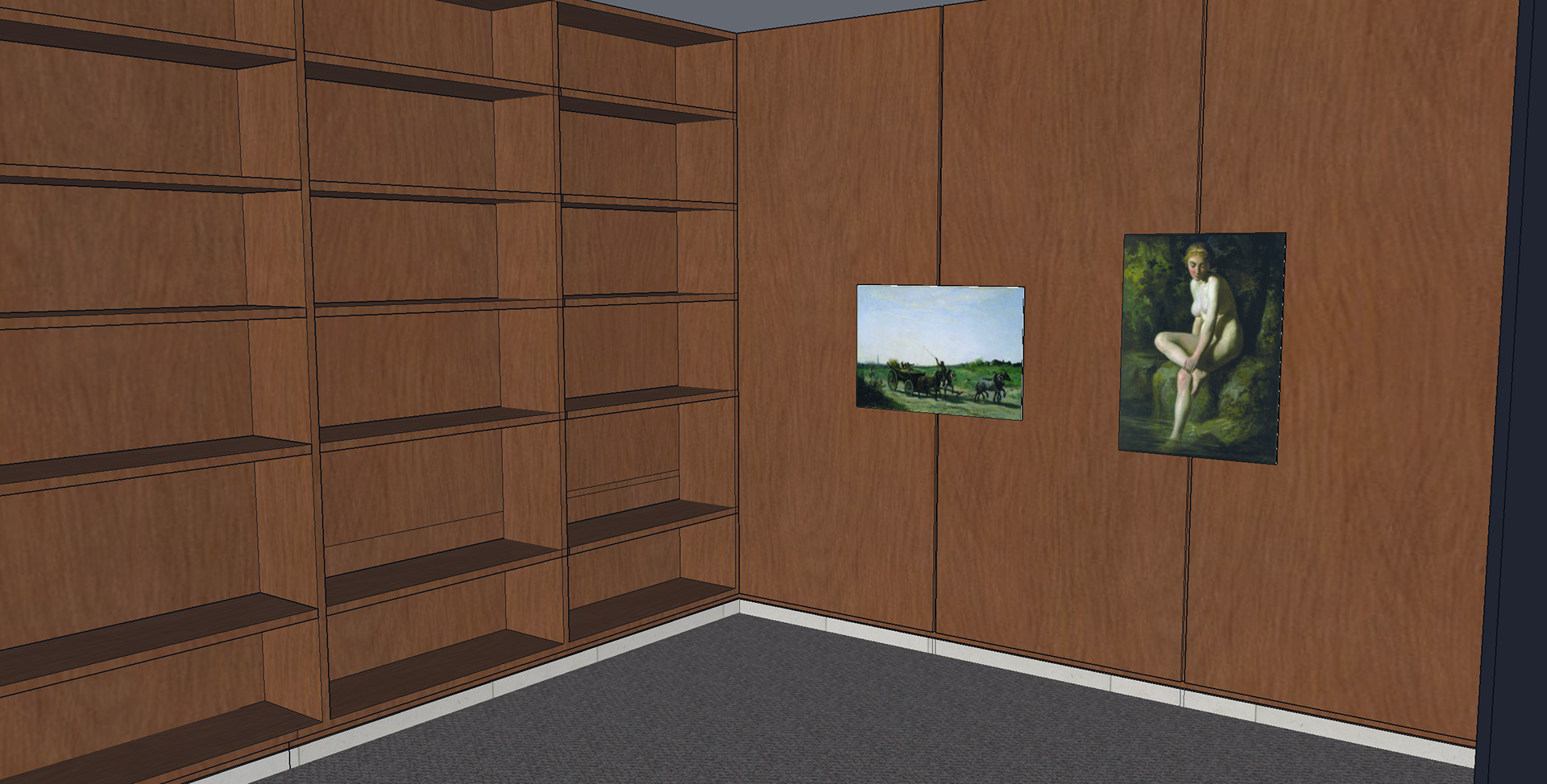 Library perspective installation view