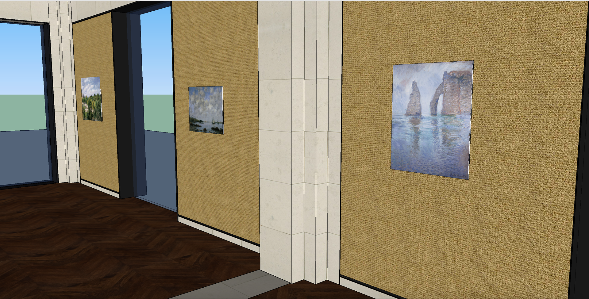 Installation perspective view of Great Hall