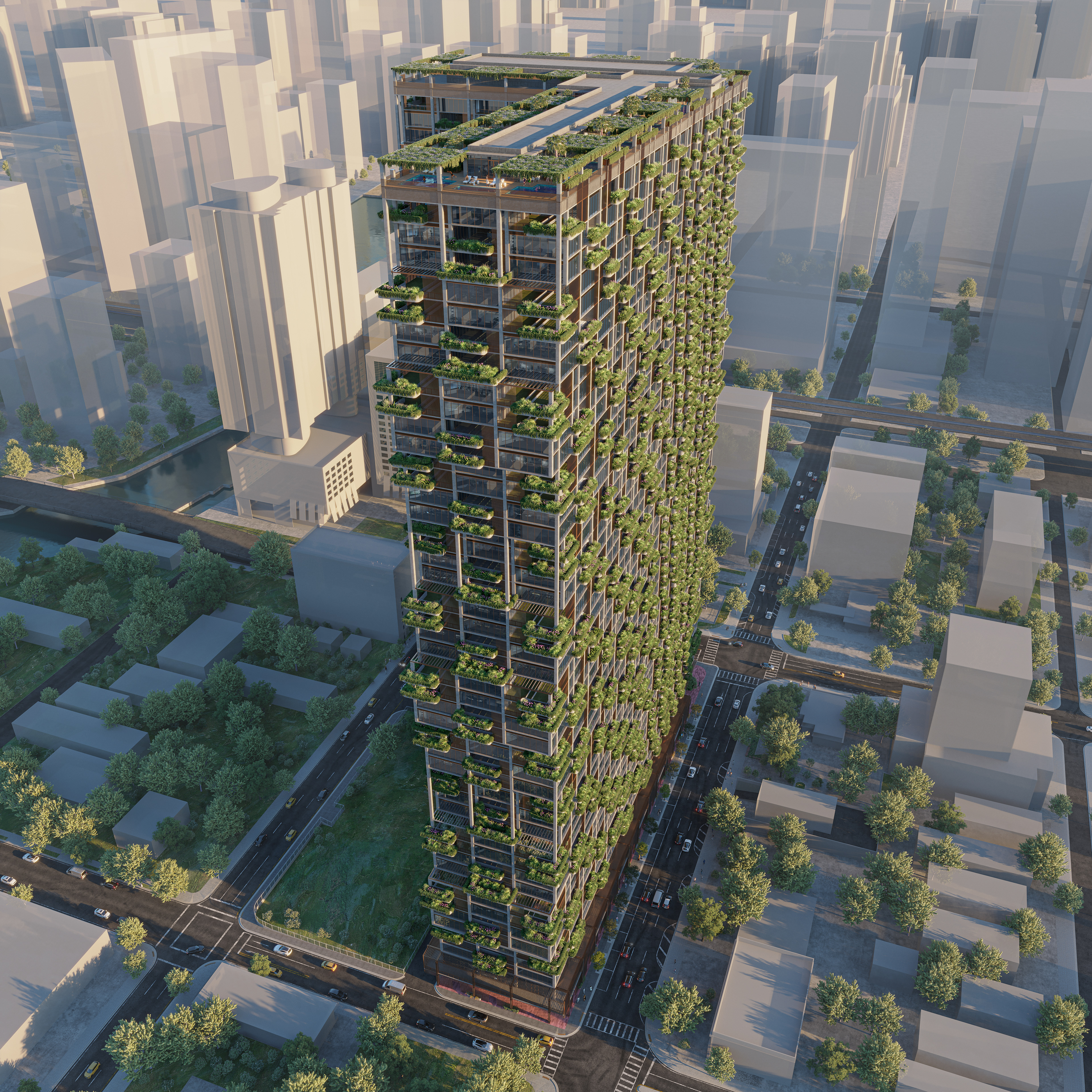 Vertical and horizontal landscape design connects nature and the concrete jungle of Miami