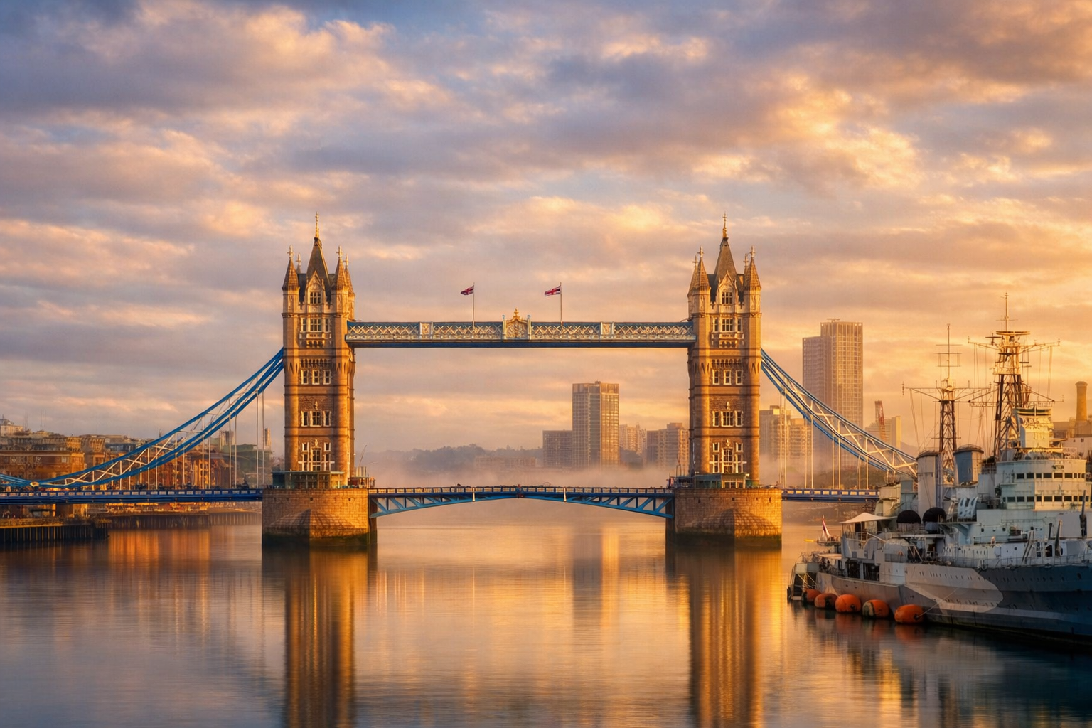AI Retouche of Londen Bridge over the Thems, England