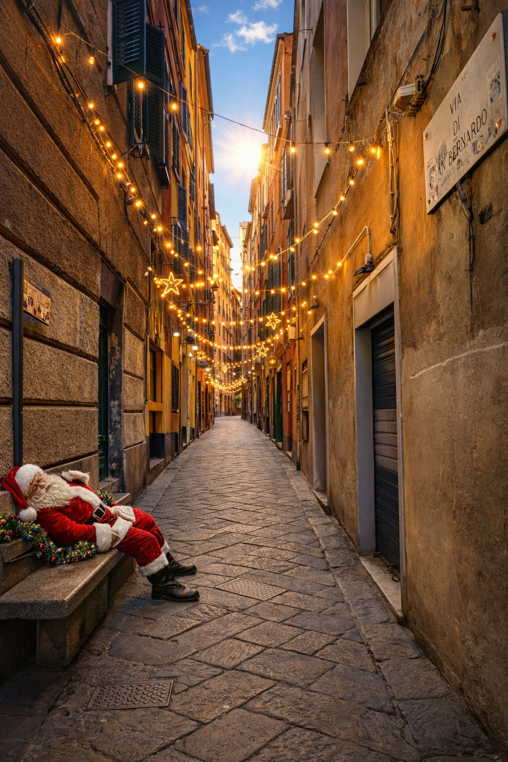 AI Retouche - Christmas Decoration in Genua, Italy
