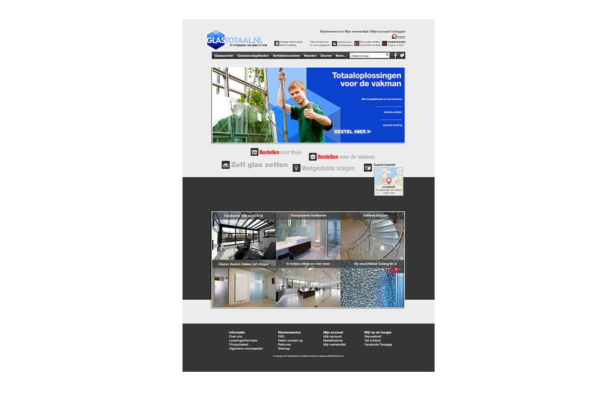 Ontwerp website Glastotaal