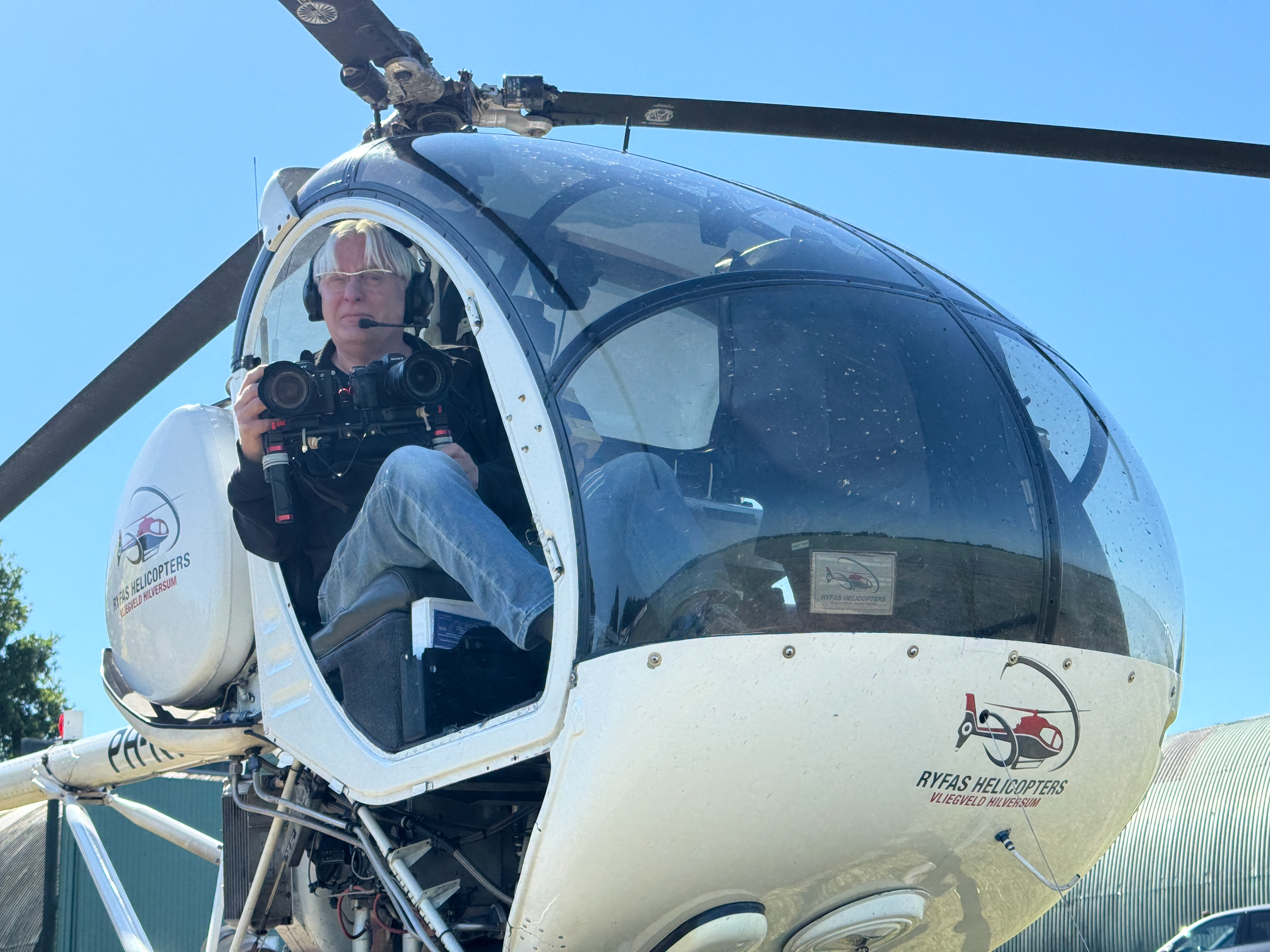 Taking photographs with the Hughes 300C