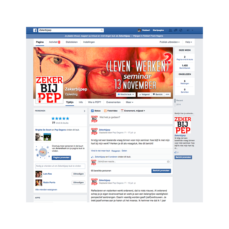 Social media campagne 'Zeker met Pep'