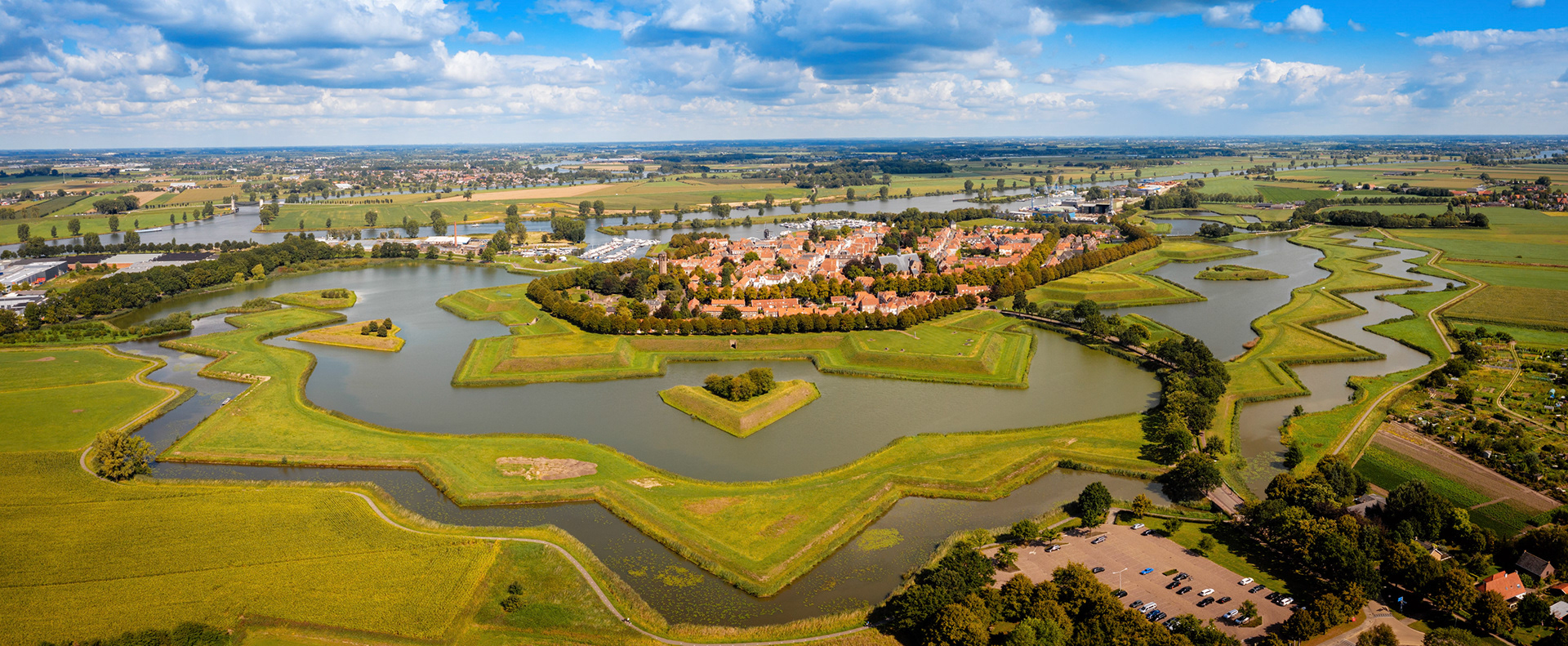 Panorama aerial of Fortified town of Heusden