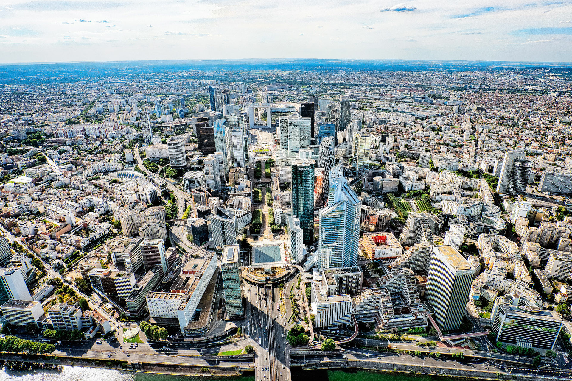 Aerial of La Défense, Paris France