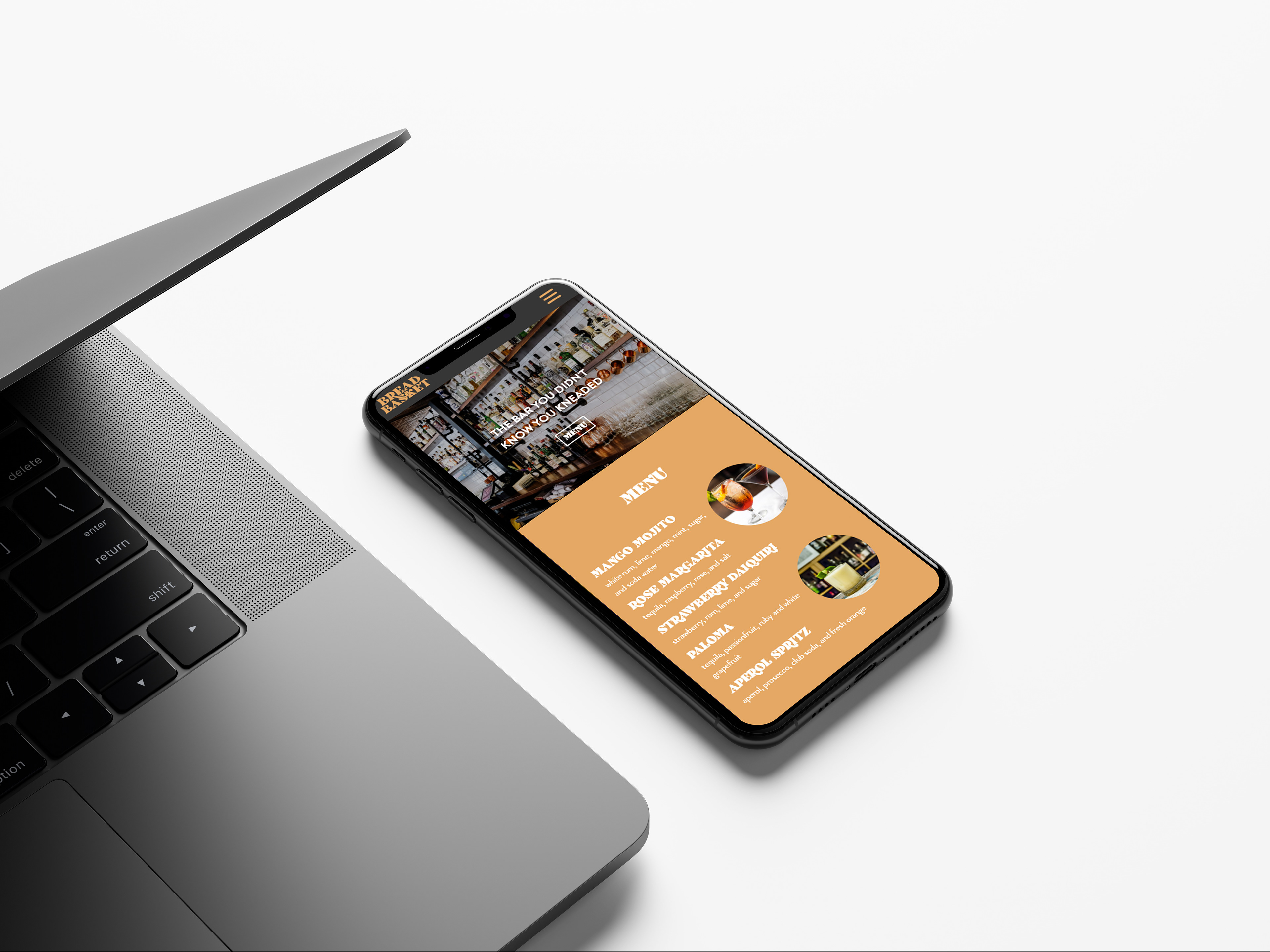 Mobile website mockup.